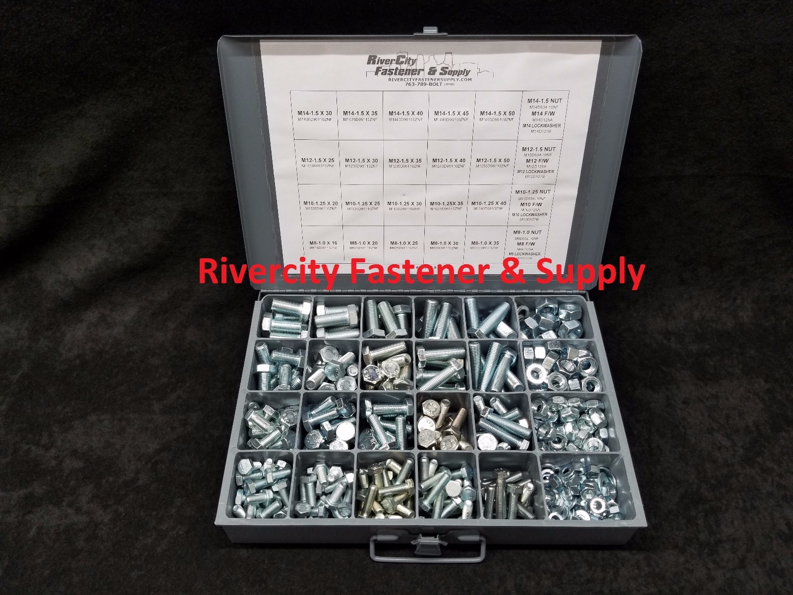FINE THREAD METRIC NUT, BOLT & WASHER ASSORTMENT KIT GRADE 10.9 490 PIECES