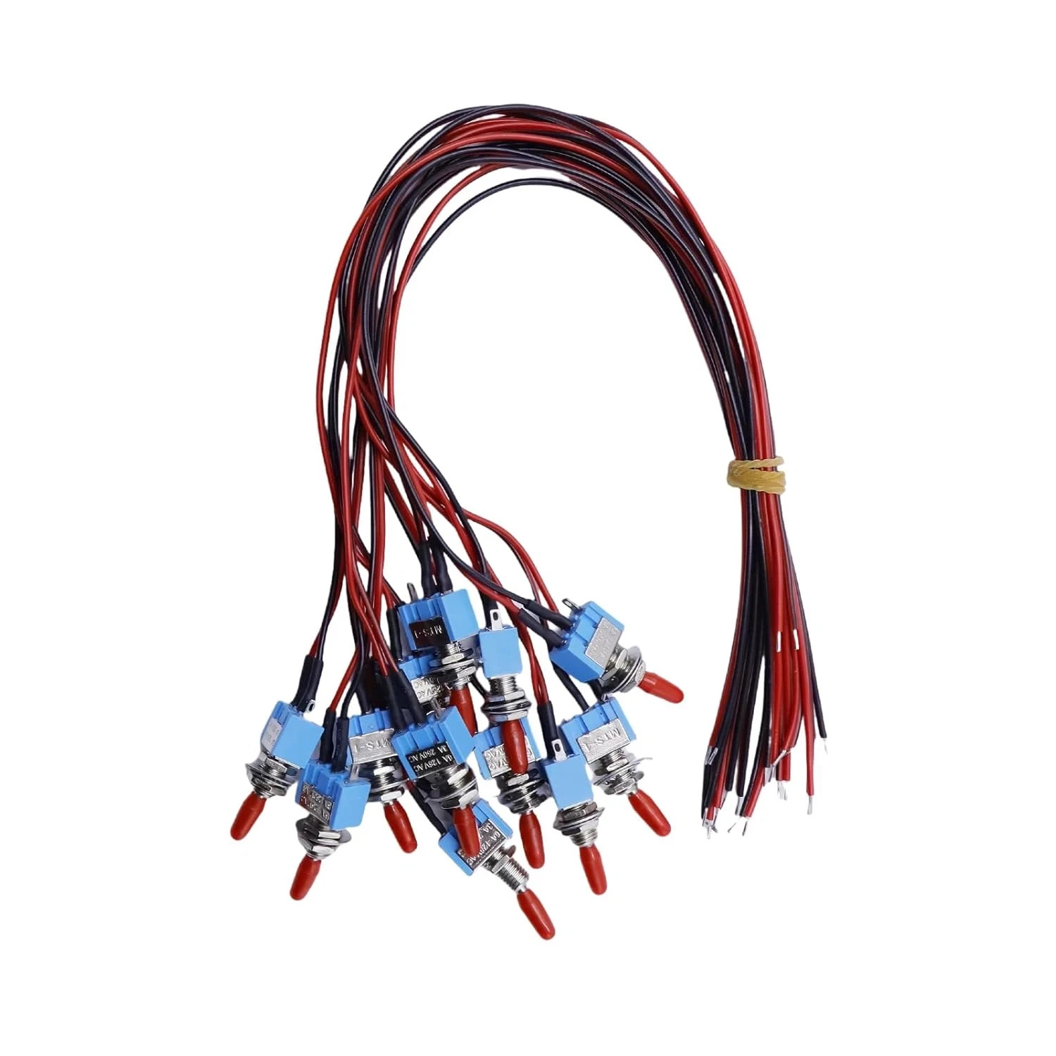 12PCS Mini Toggle Switch SPST with Pre-Soldered Wires 6A 3V/5V/12V/24V/72V/110V/