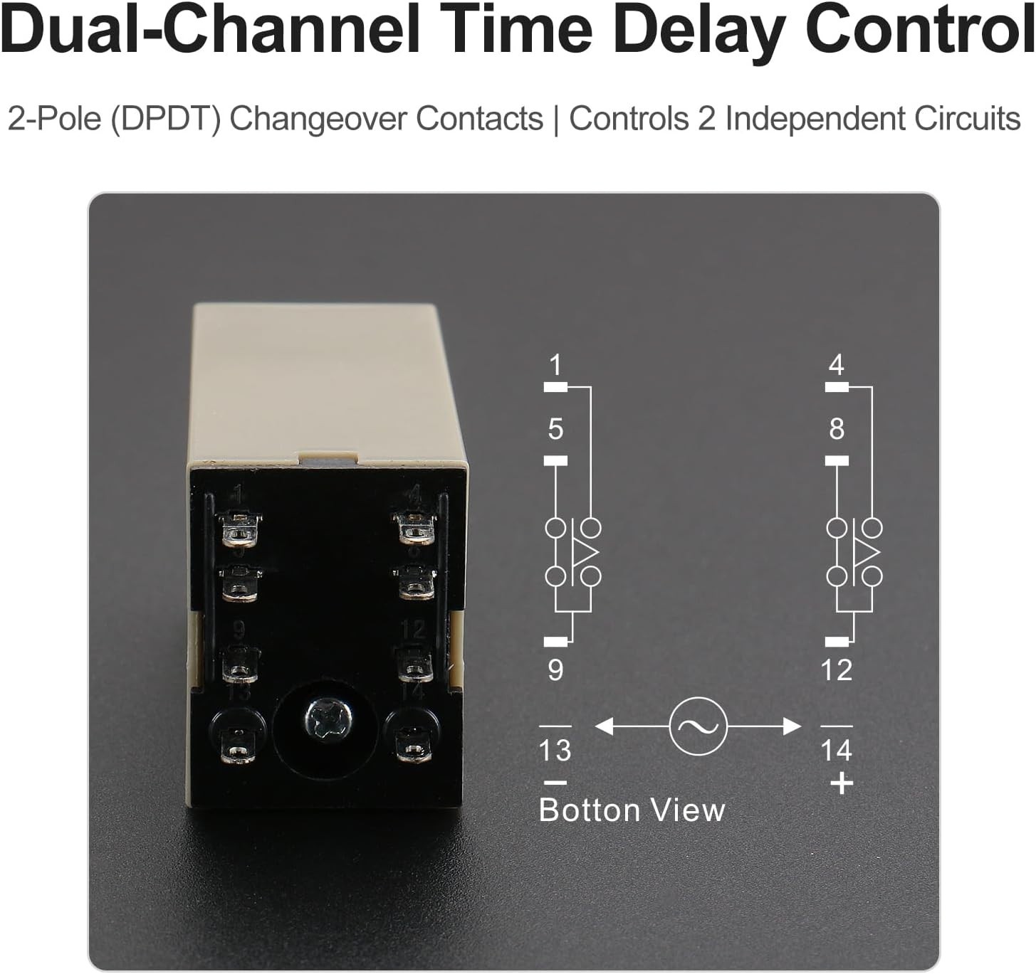 Industrial 8-Pin Time Delay Relay – AC 110V, 5A DPDT for Automation Systems