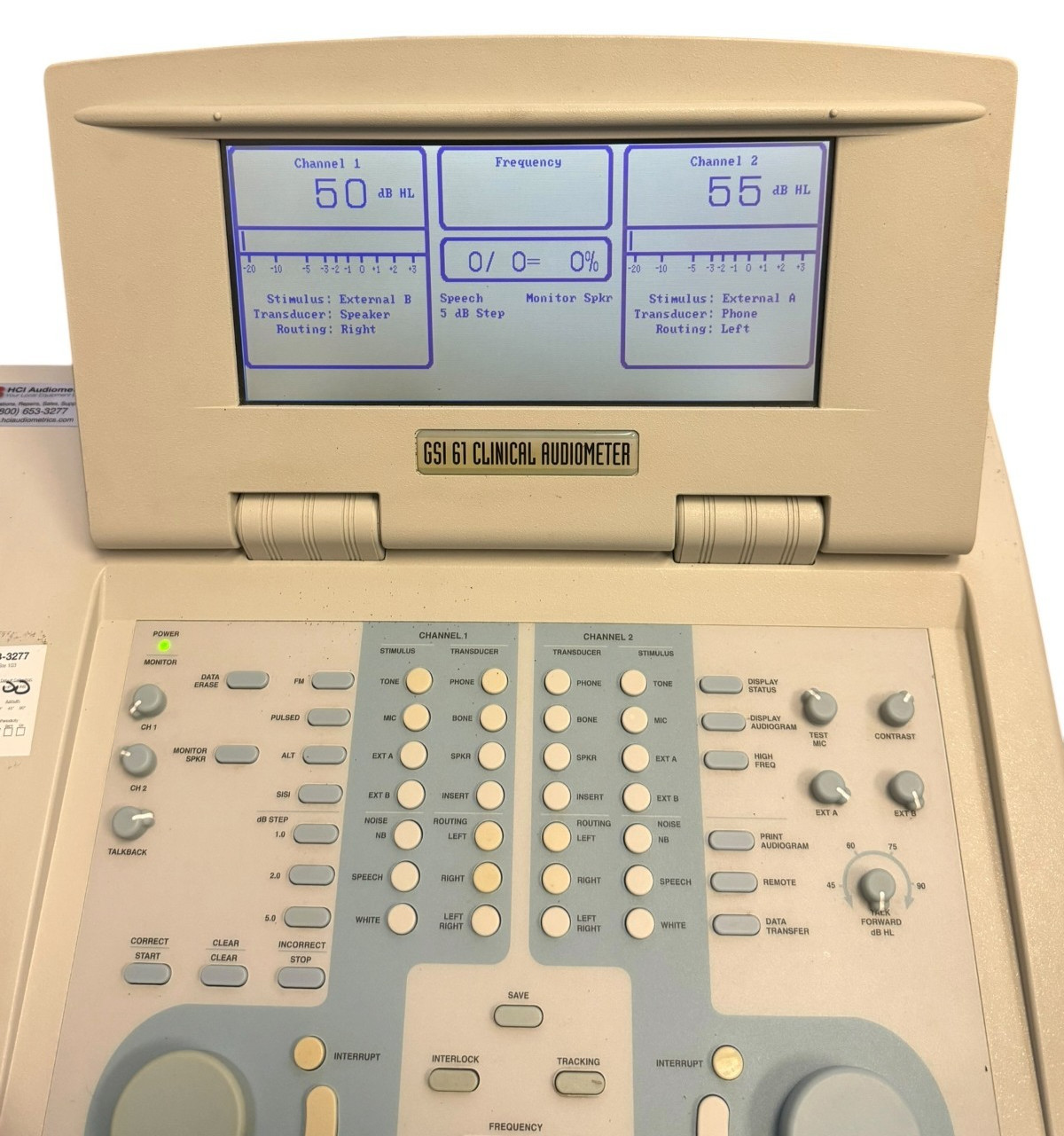 GSI Grason-Stadler GSI 61 Clinical Audiometer No Cable Cord
