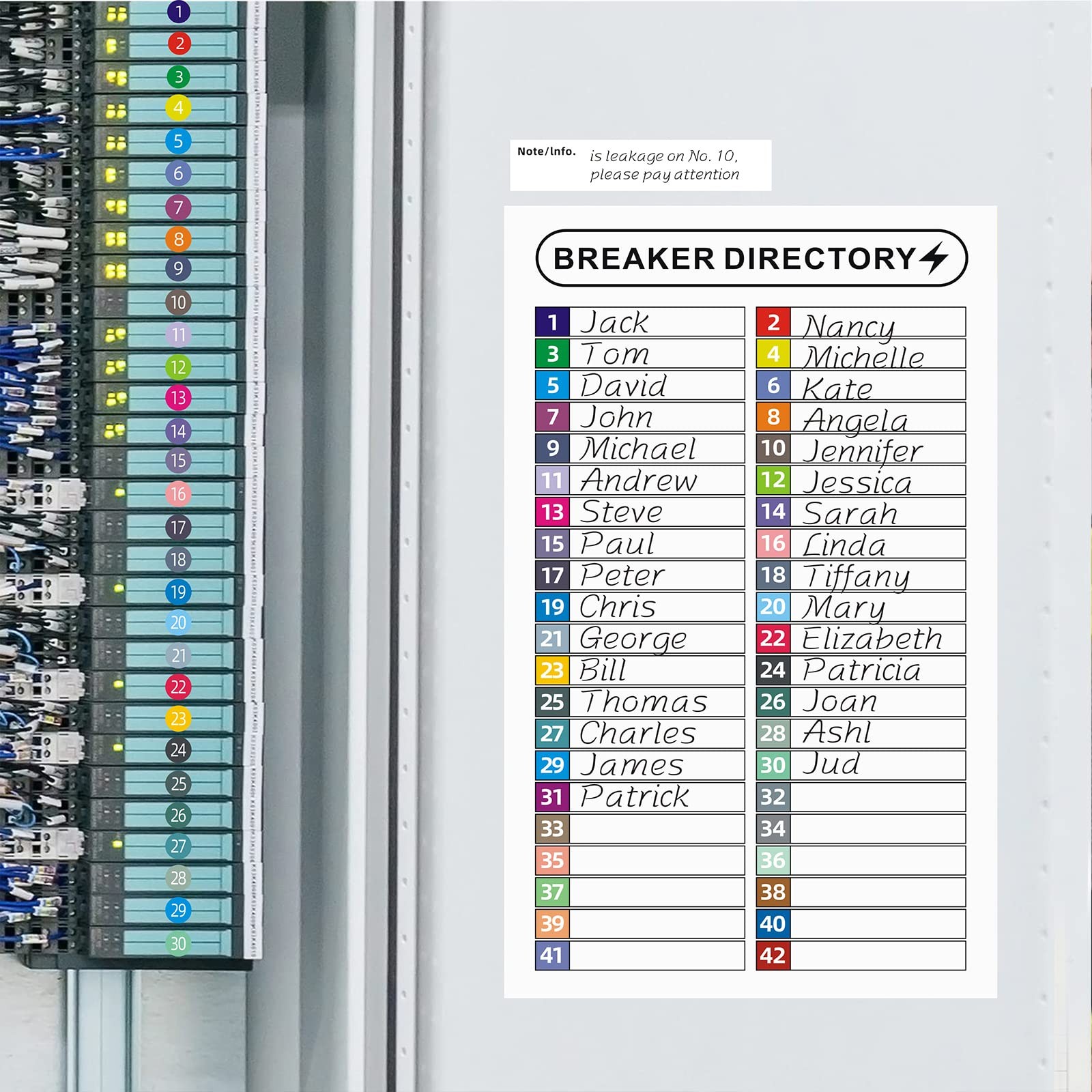 16 Sheets Breaker Panel Labels Electrical Box 11.8 x 7.1 inches, Mix Colors