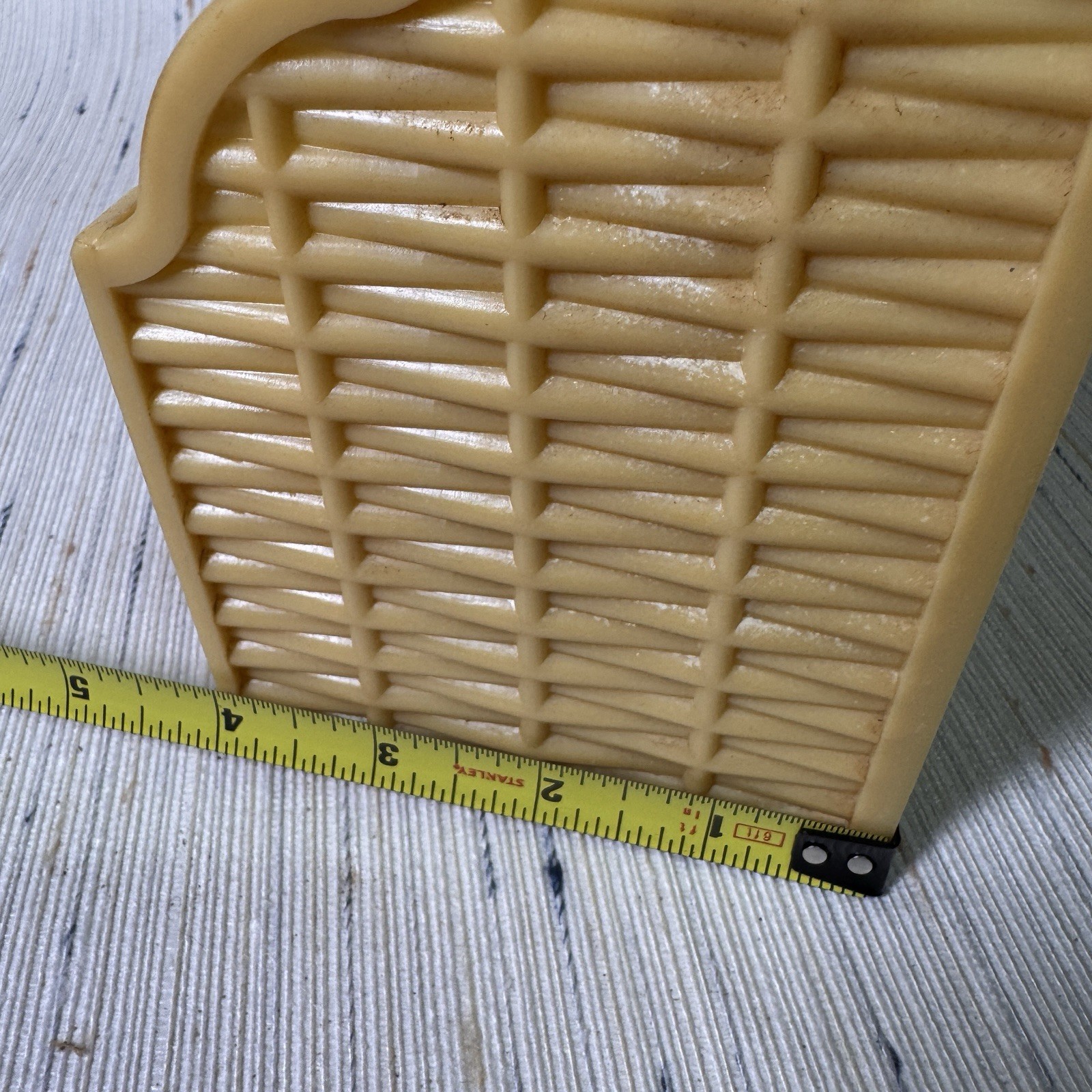 Plastic Desk Organizer Action Industries Cheswick USA Golden Yellow Woven VTG
