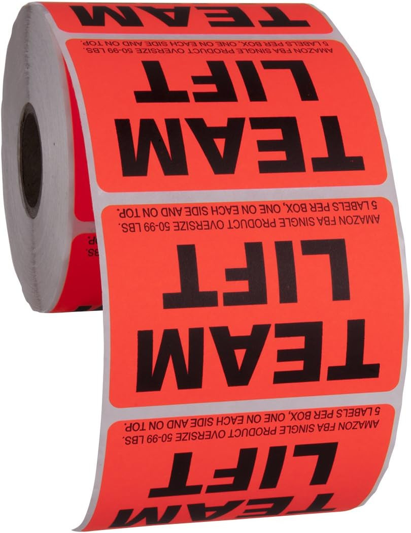 Team Lift Sticker Labels for Shipping and Packing – 3″ X 2″, Provided 500 Labels