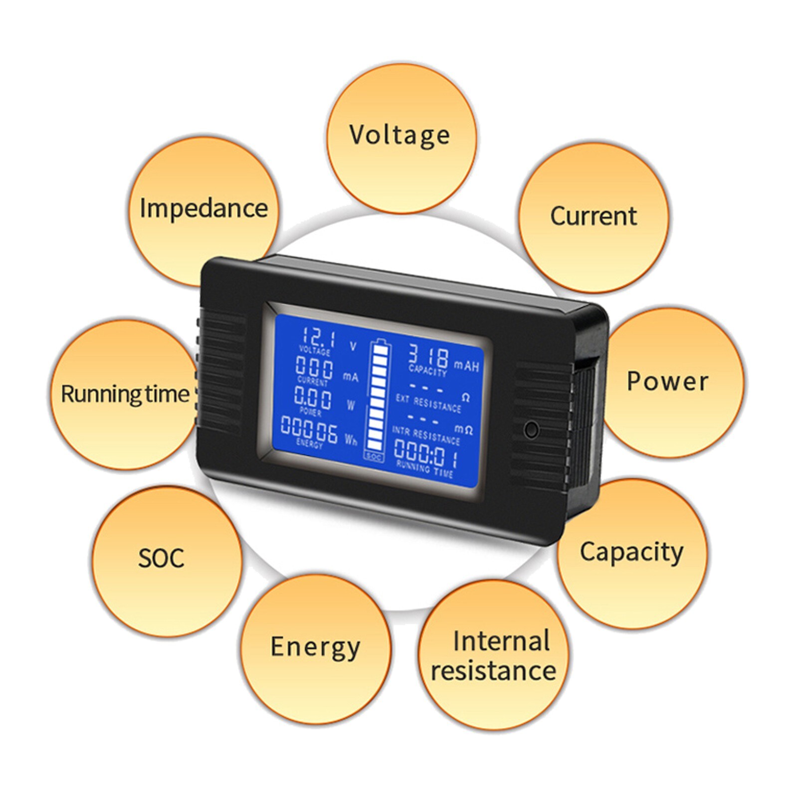 200A Shunt DC Battery Monitor Meter LCD Display 0-200V Volt Amp for Car RV Solar