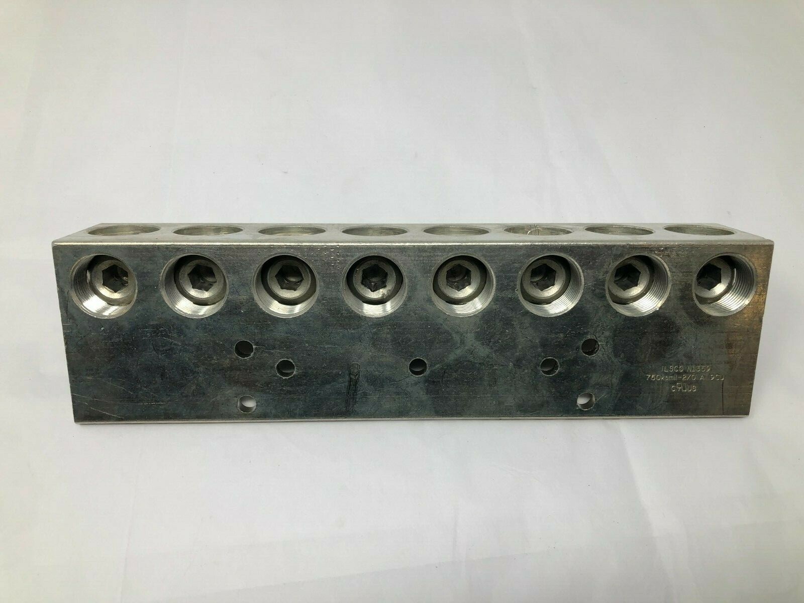 ILSCO N1359 750kcmil – 2/0 AL9CU 8-Conductor Mechanical Grounding Bar Lugs