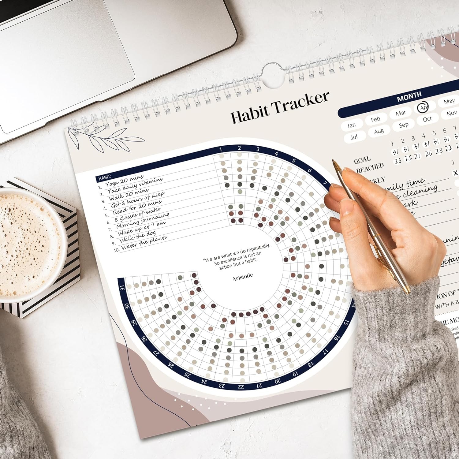 Habit Tracker Calendar 2026 (Undated 12 Months) – Daily Habit Tracker Jounal wit