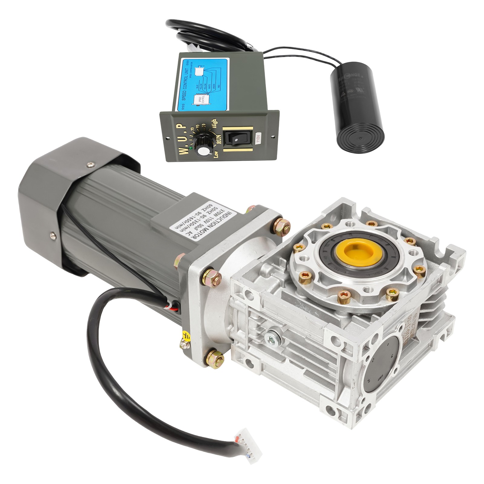 AC110V 370W Electric Worm Gear Motor Speed Controller Industrial Gearbox RV50