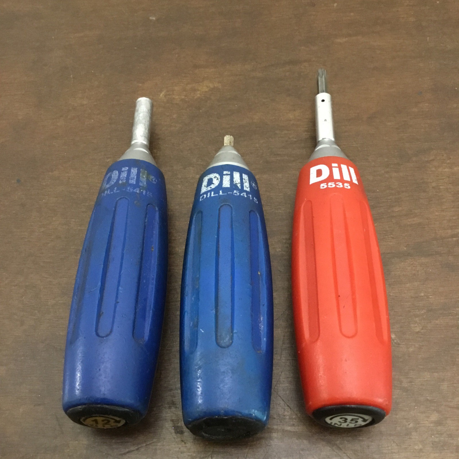 Dill Preset Torque Screwdriver 5535 Red 35 In. Lb & (2) 5415 Blue 12 In. Lb Lot