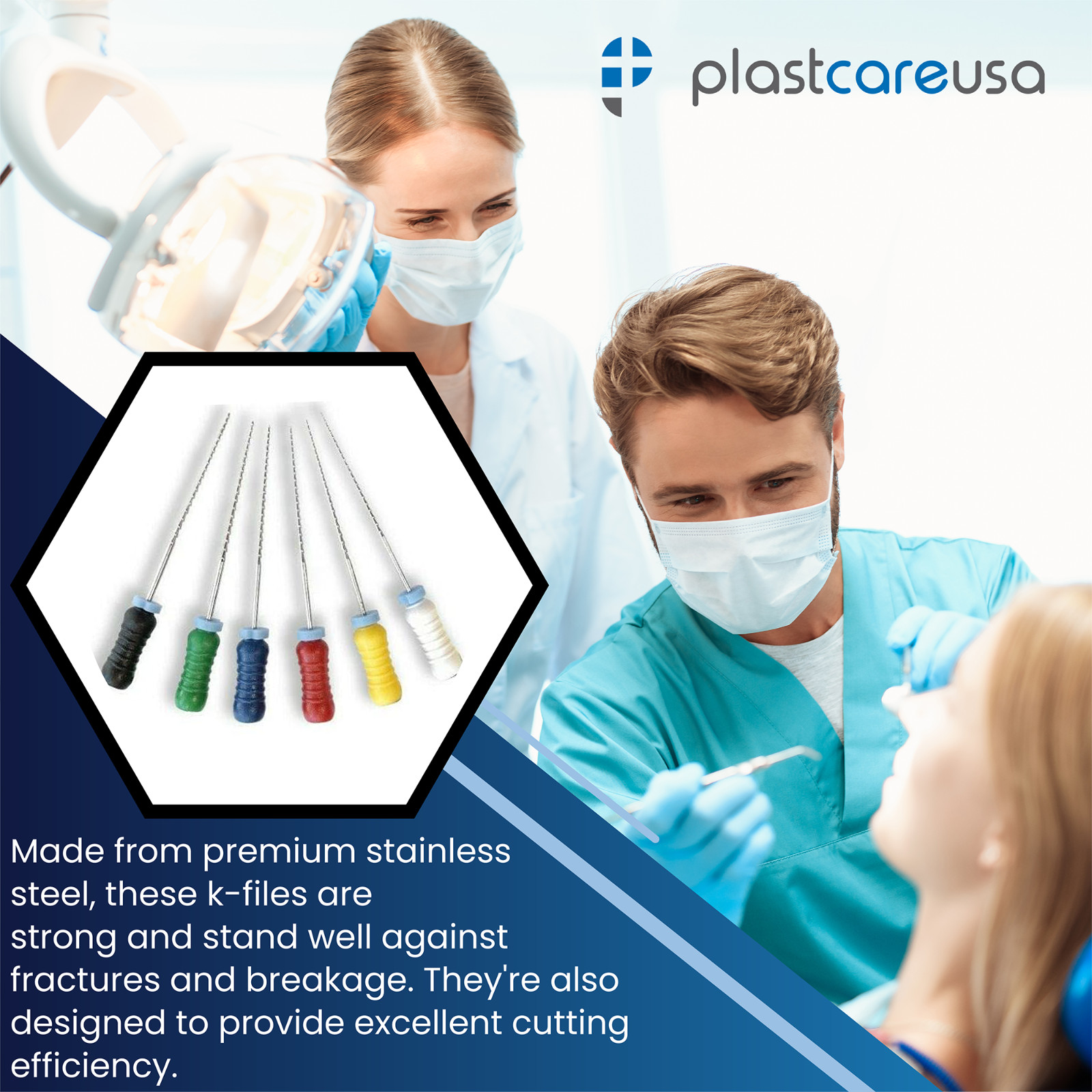 Size 8 25mm Endo K-Files, Endodontic Dental K Files (Premium Stainless Steel)
