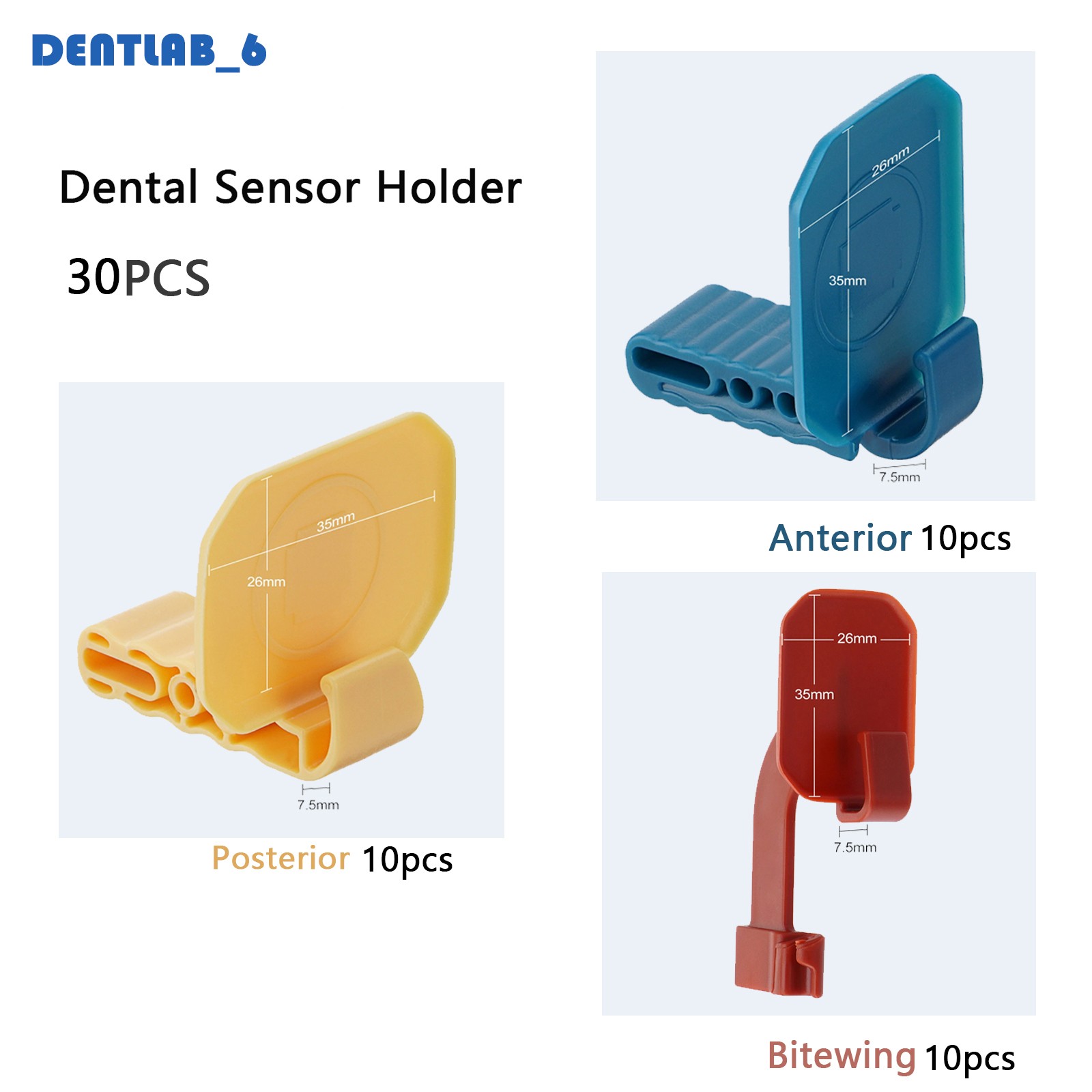 Autoclavable Digital Dental Sensor Holder 30 Pcs Dental X-Ray Positioning Set