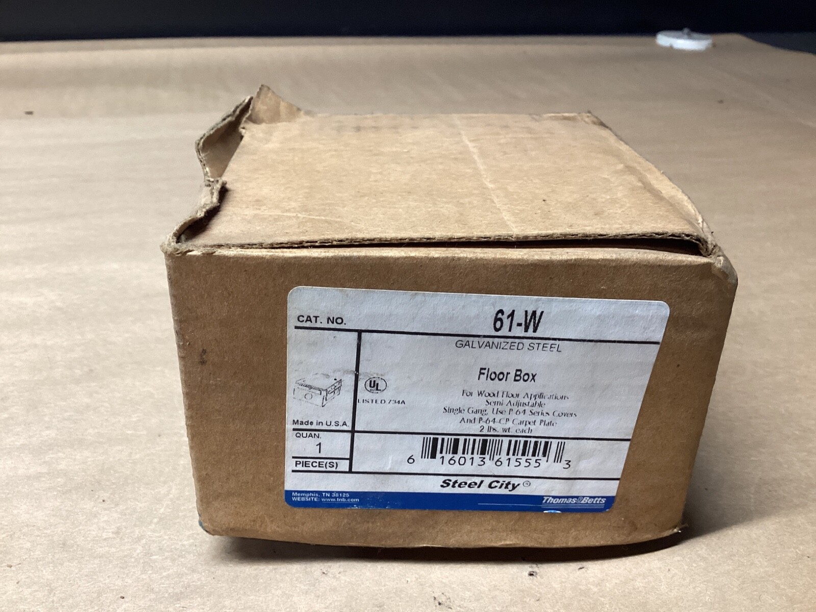 Steel City 61-W Galvanized Steel FLOOR BOX #123F125PR6*CO