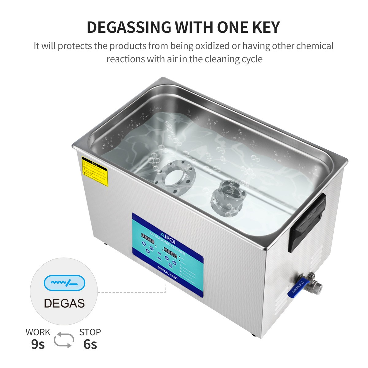 30L Ultrasonic Cleaner with Timer Heating Machine Digital Sonic Cleaner Degas