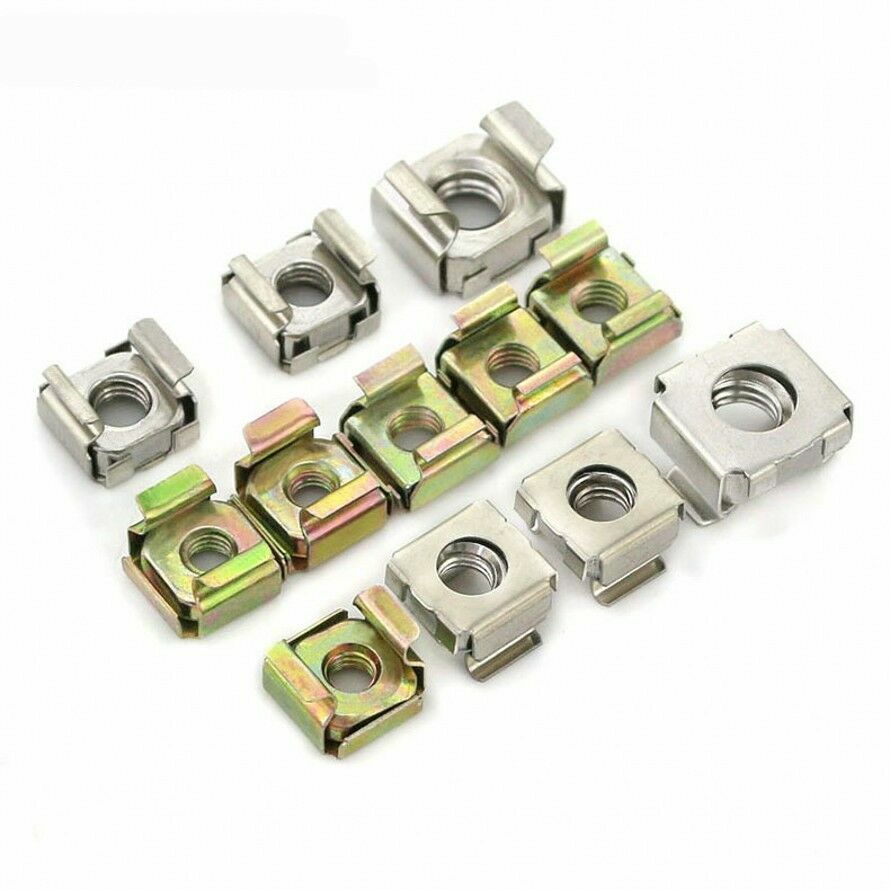 Cage Nuts M4 M5 M6 M8 Cabinet Nuts Rack Nuts 201, 304 Stainless Steel Color Zinc