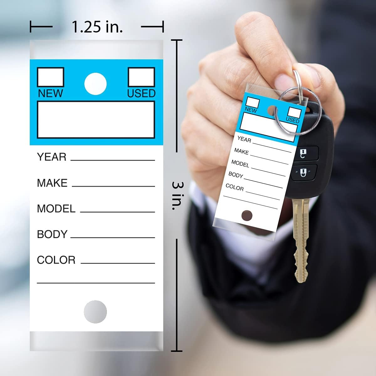 Versa-Tags 250 per Box, Self-Protecting Paper Key Tags with Chrome-Plated Split