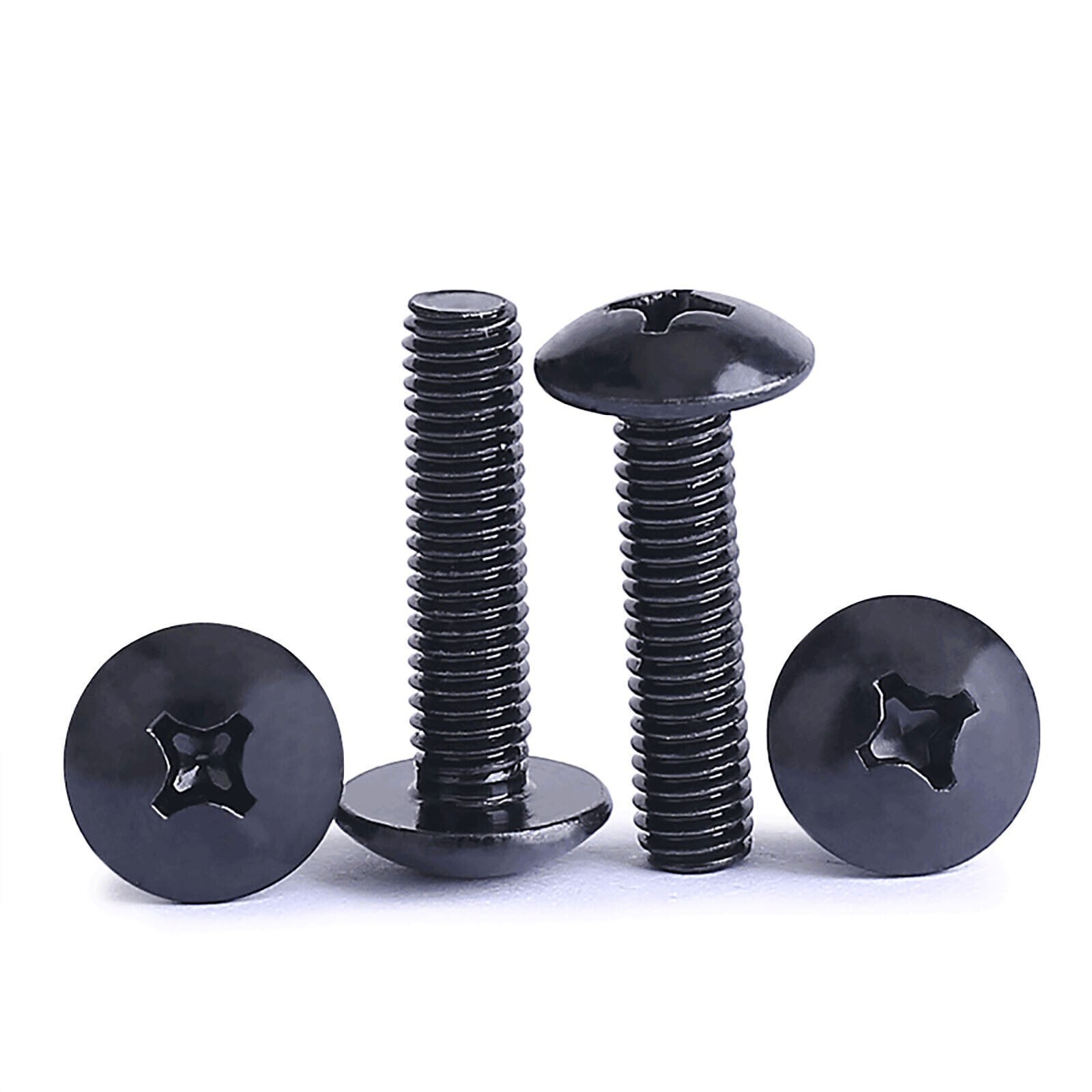 BLACK PHILLIPS MACHINE PAN TRUSS HEAD SCREWS BOLTS ZINC-PLATED STEEL M4 M5 M6