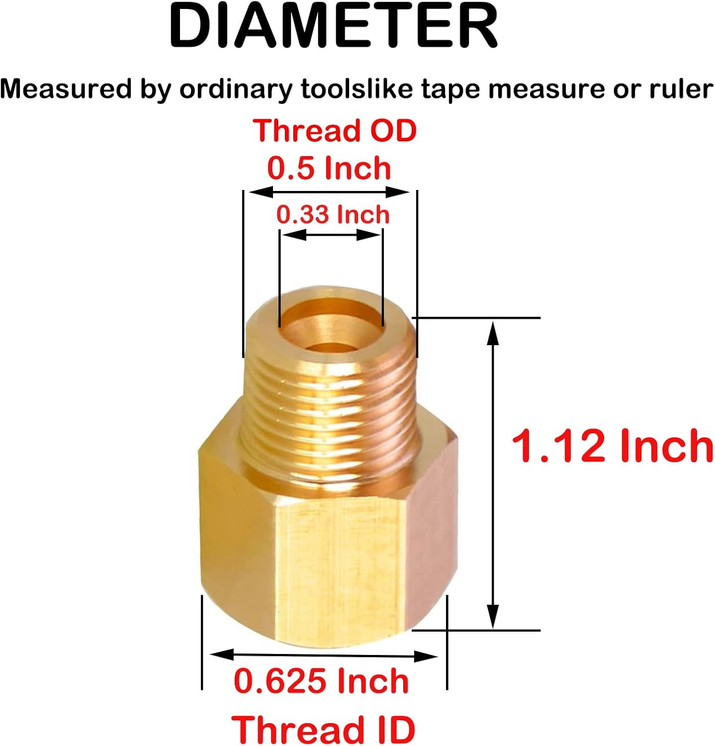 AOPANDA 1/4 NPT Male to 3/8 NPT Female Reducer Adapter, NPT Brass Pipe Fittings