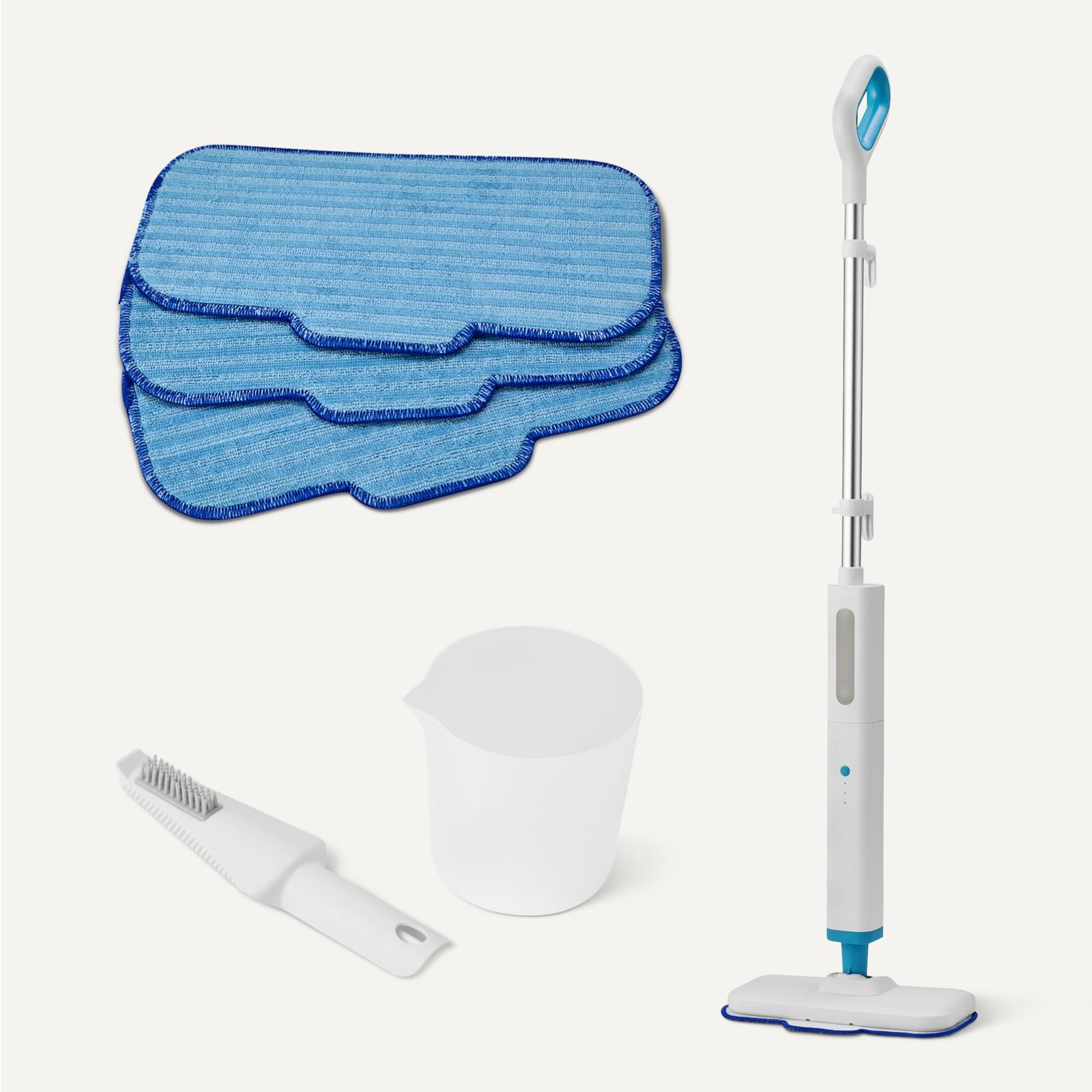 Amazon Basics Steam Mop for All Sealed Hard Floors, Heats Up 20-Foot, White