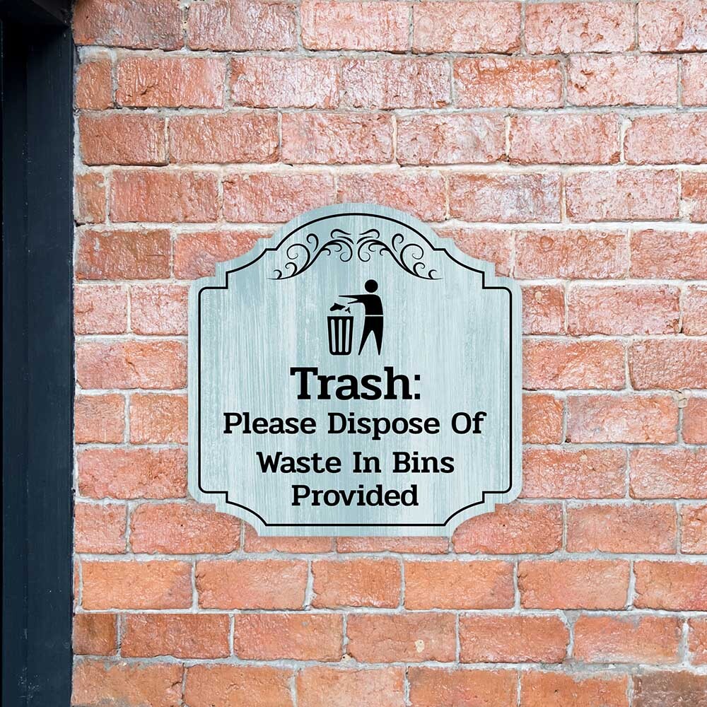 Heritage Plus Trash: Please Dispose Of Waste In Bins Provided Wall or Door Sign