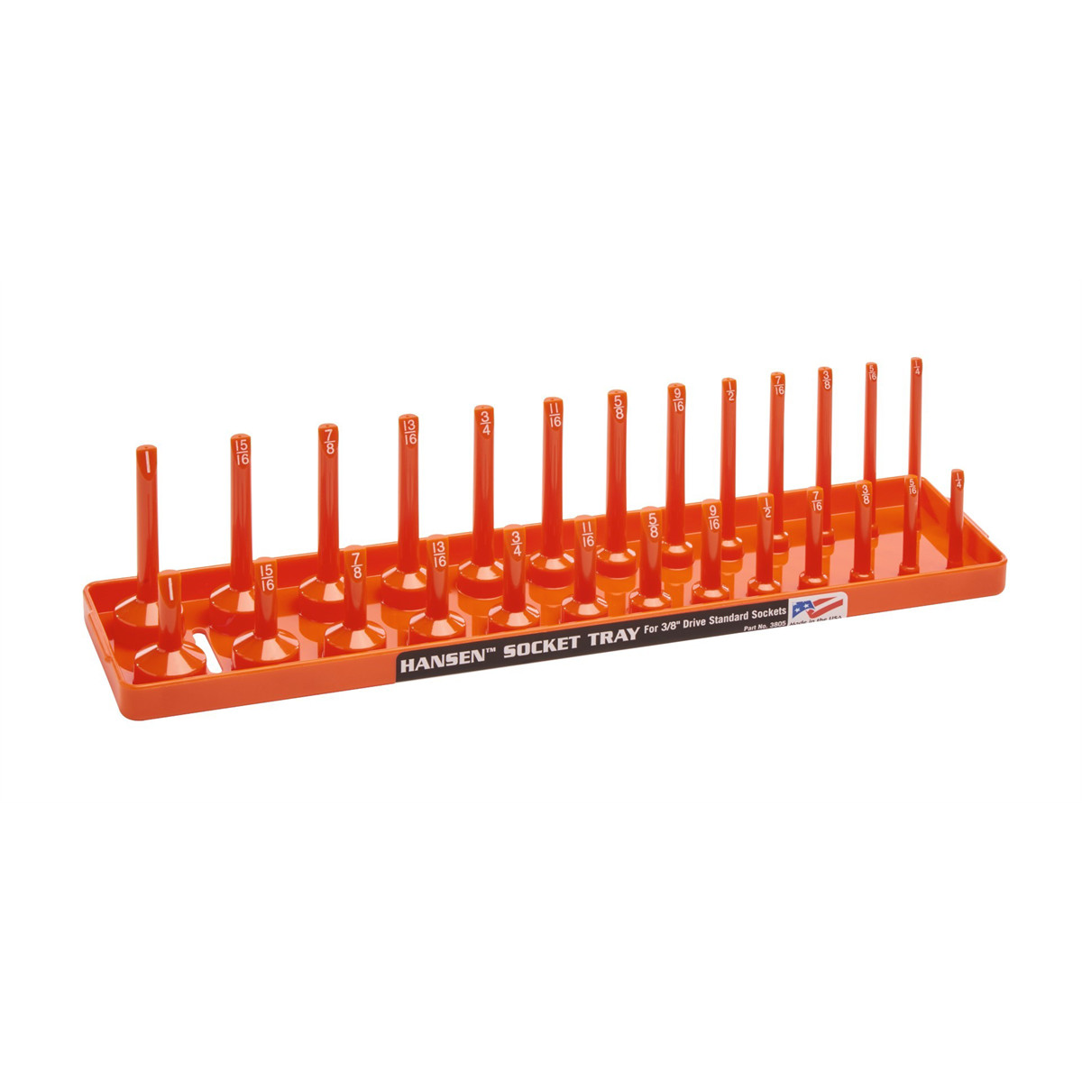 Hansen Global 3/8 Inch Standard 2 Row Regular/Deep Socket Holder Tray – Color O