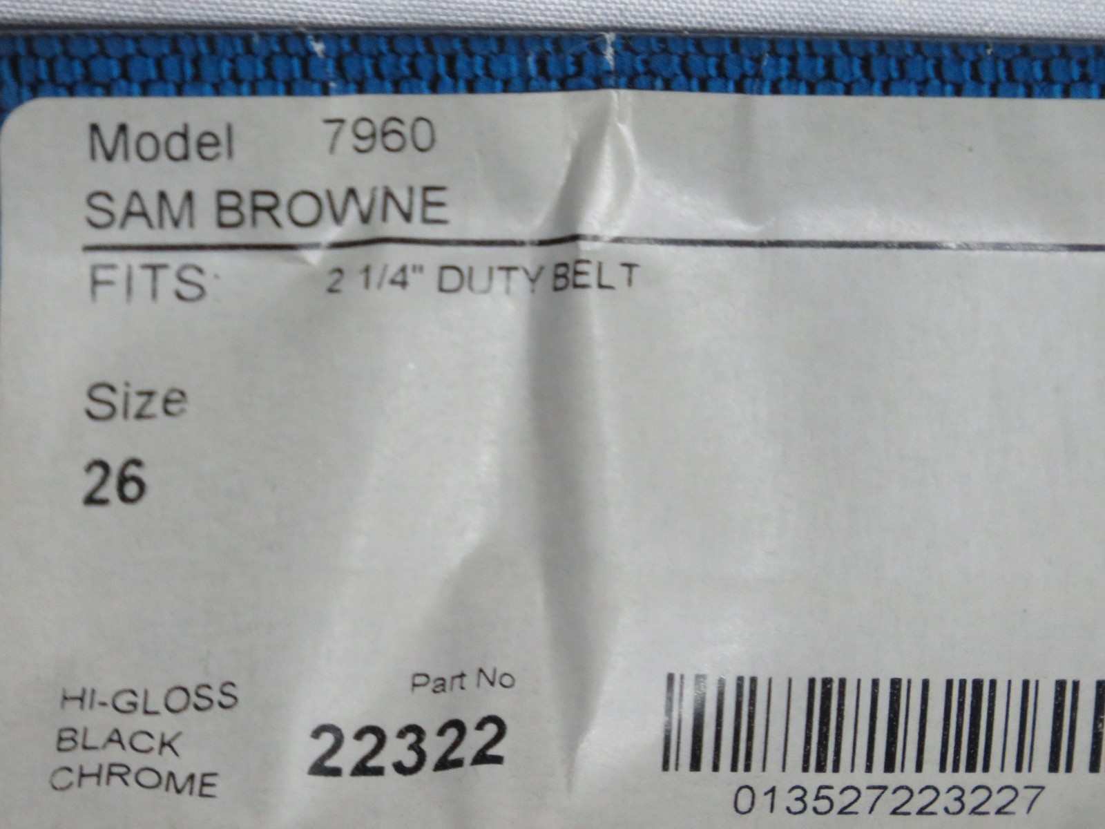 BIANCHI SAM BROWNE 7960 ACCUMOLD 26 HIGH GLOSS BLACK CHROME 2 1/4″ DUTY BELT NEW