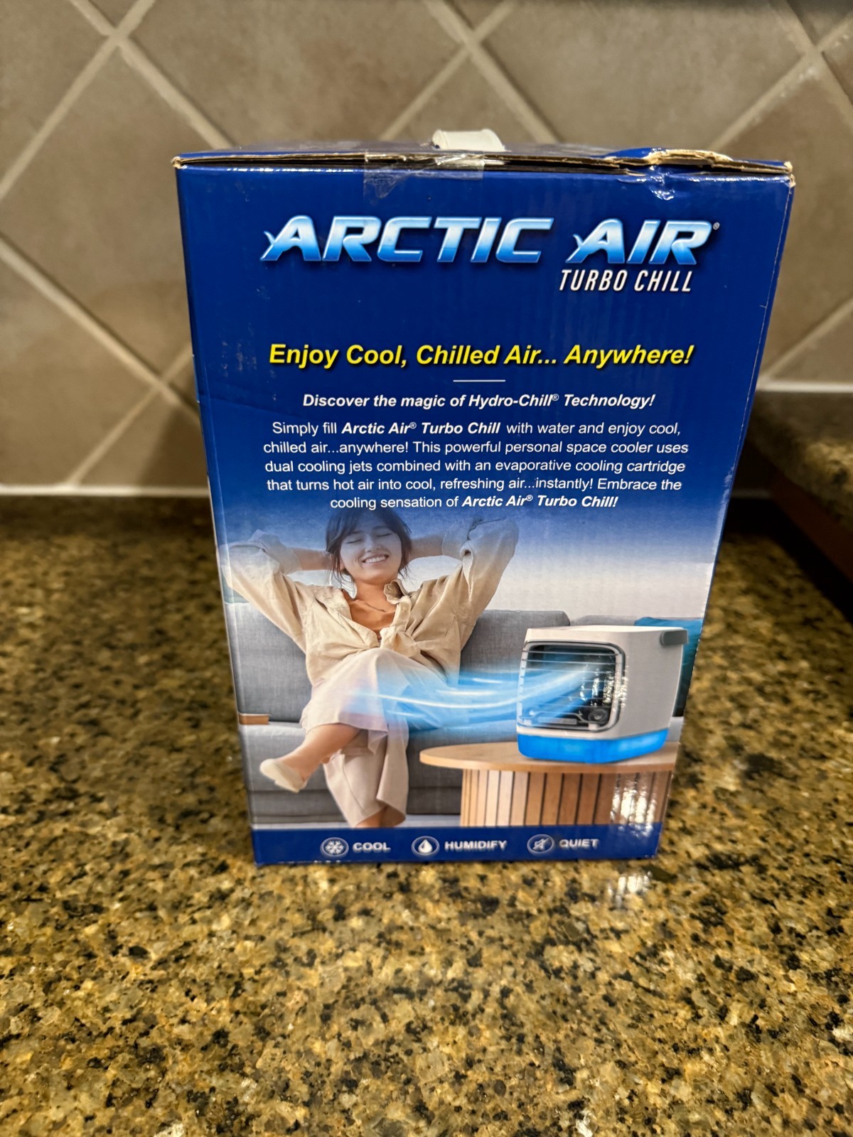 ARCTIC AIR Turbo Chill Desktop Evaporative Space Cooler with LED Nightlight