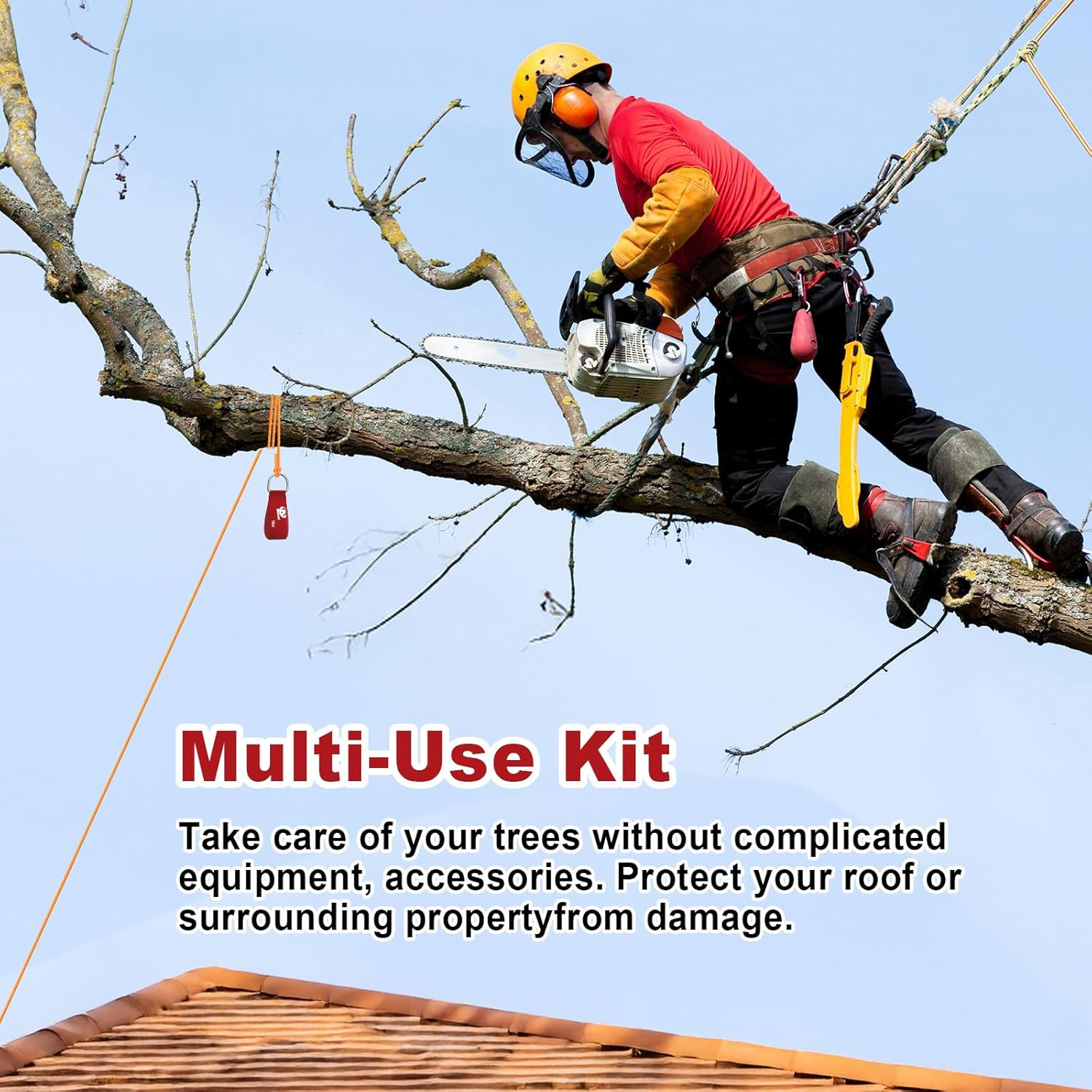 16oz Arborist Throw Line Kit 150FT Rope Throw Weight Bag Tree Trimming