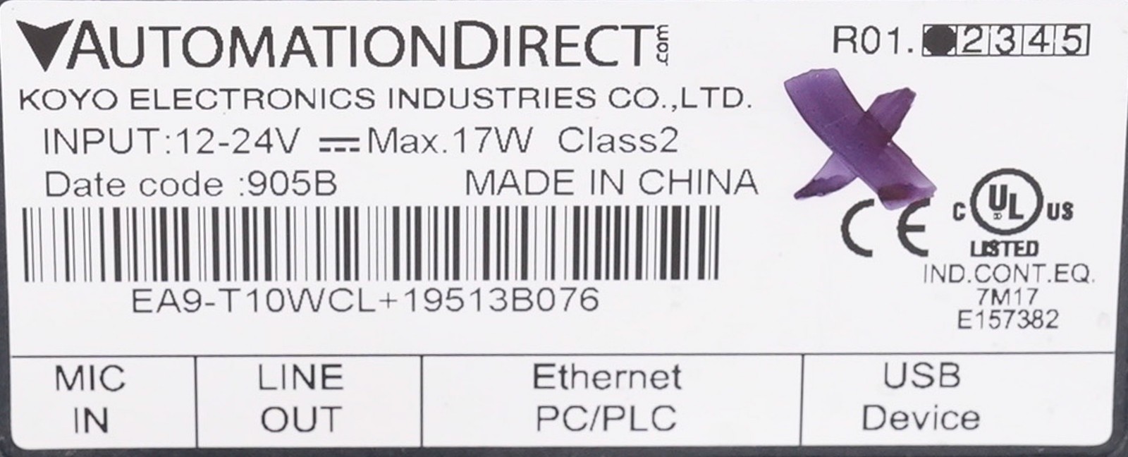 AutomationDirect C-more EA9-T10WCL 10″ HMI Display Panel EA9T10WCL