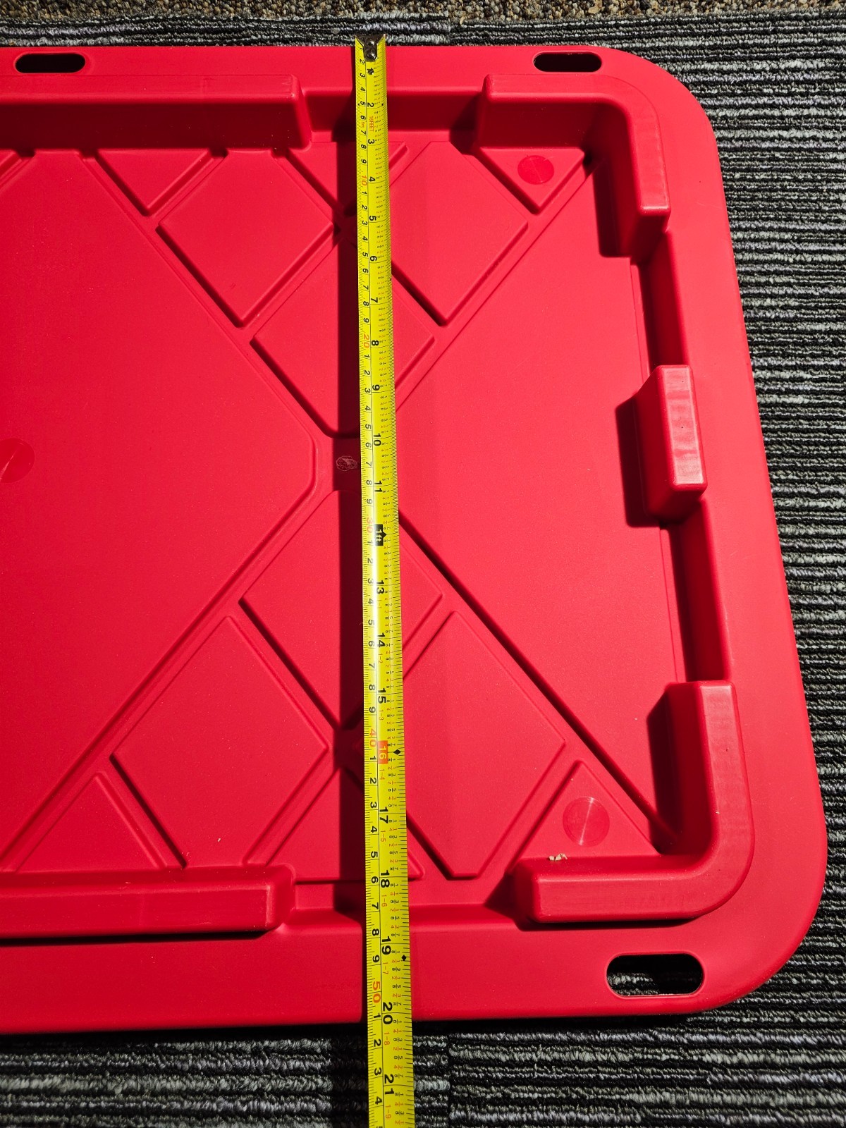 (QTY 2) Greenmade 30-in. x 20-in. Red Snap Lock LID For 27 Gallon Storage Box