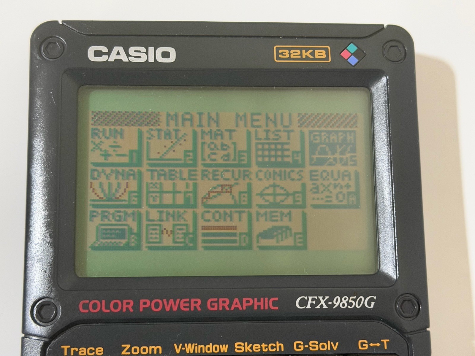 Vintage CASIO CFX-9850G Graphic Color Scientific Calculator 32kb With Cover