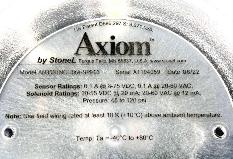 New StoneL Axiom AN35S1NC18XA-NPP03 Intrinsically Safe Valve Monitor