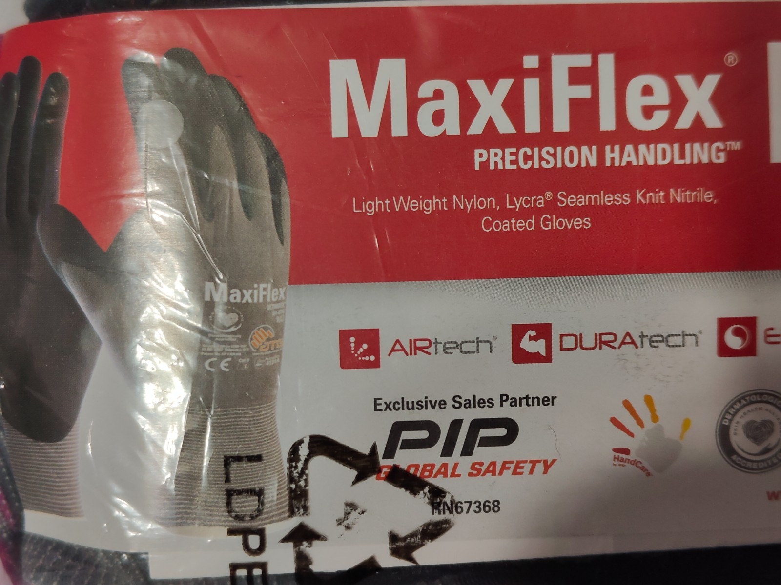 MaxiFlex Ultimate Seamless Knit Nylon Gloves Nitrile Coated -12 Pack Size 12/3XL