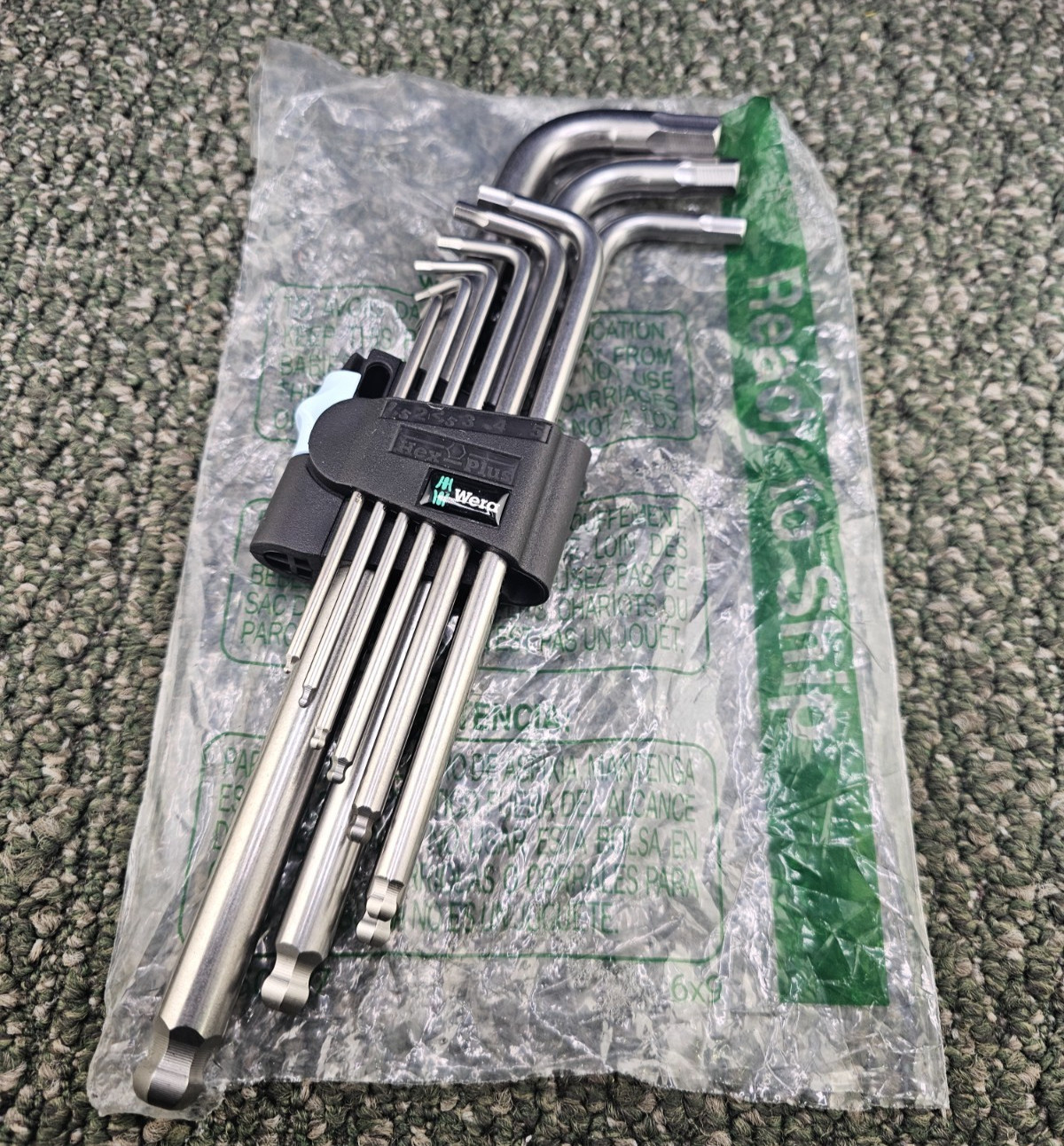 Wera 05022720001 3950/9 Hex-Plus Stainless 1 L-key Assembly Metric