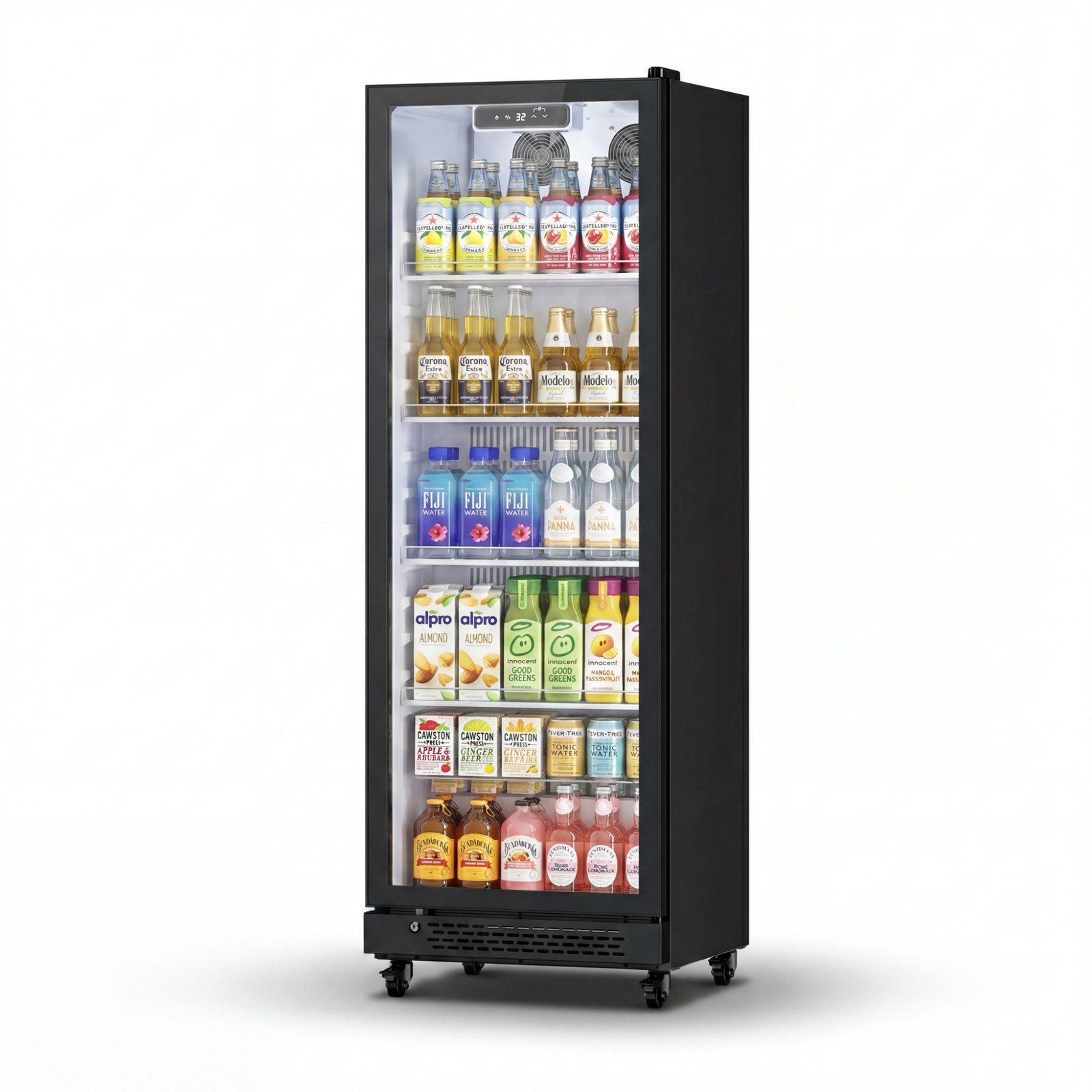 Yeego 10.8 Cu.ft Commercial Fridge 1 Glass Door Merchandiser Refrigerator Black