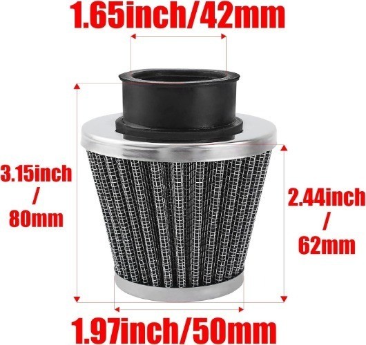 Universal 42mm 1.65″ Filter Compatible with 125cc 150cc 200cc 250cc GY6 ATV Scoo