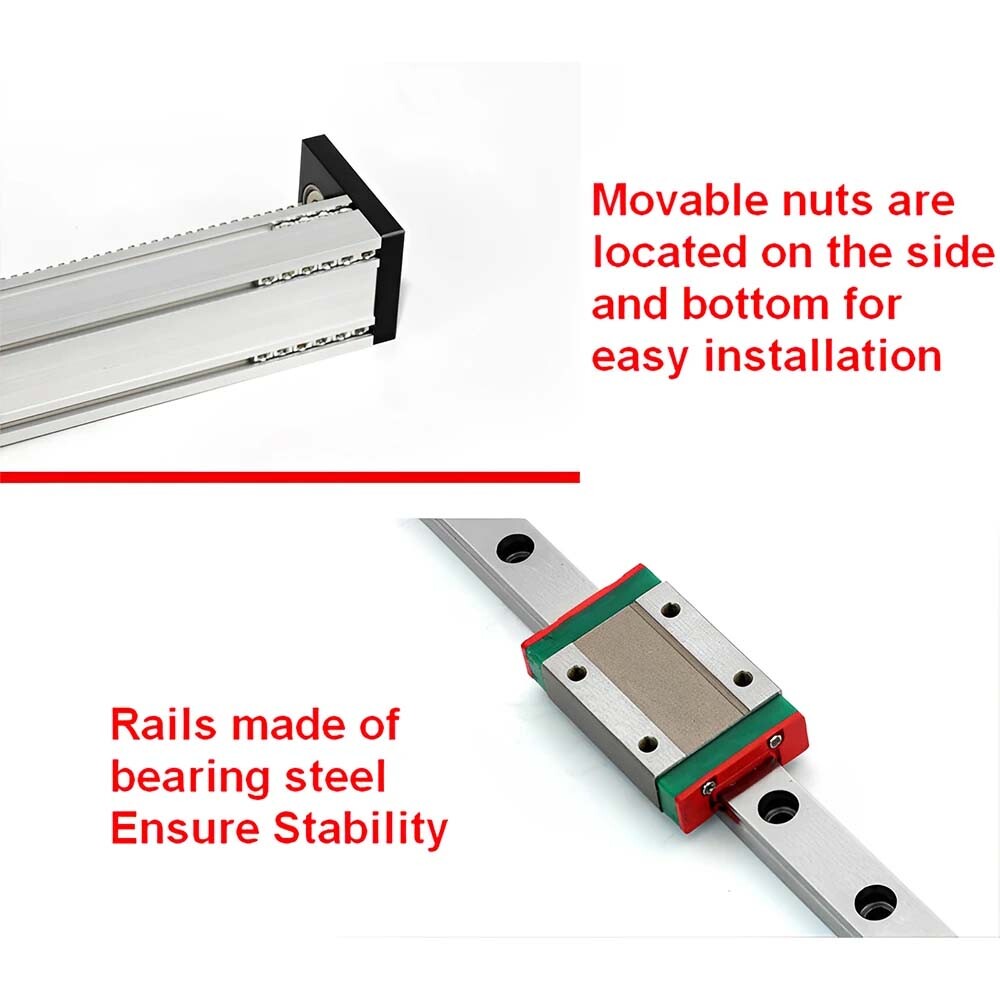 Nema23 Precision Linear Actuator Slide table 40KGload ballscrew Integrated Motor