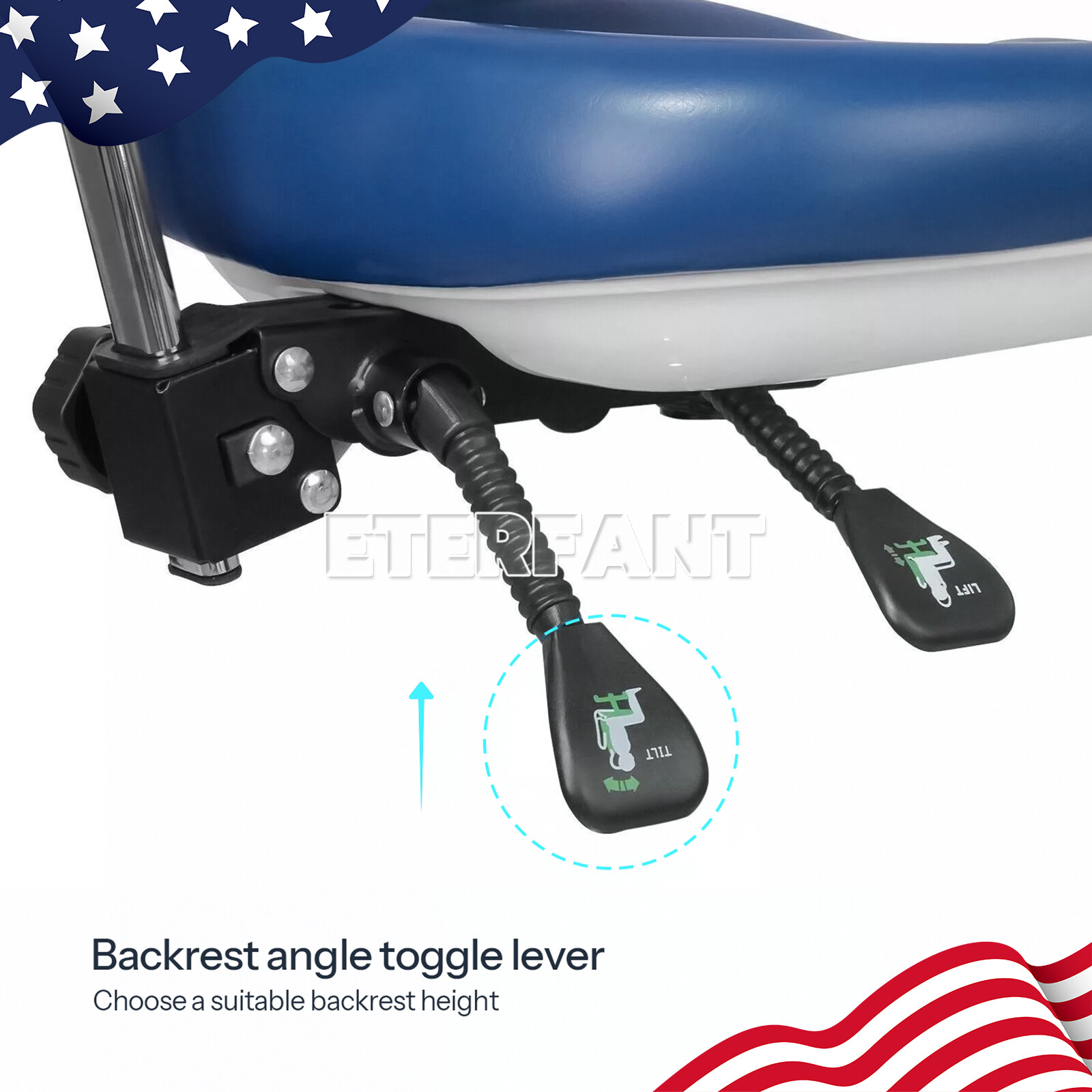 ETERFANT Adjustable Mobile Chair/Medical Microscope Stool Chair with Armrest