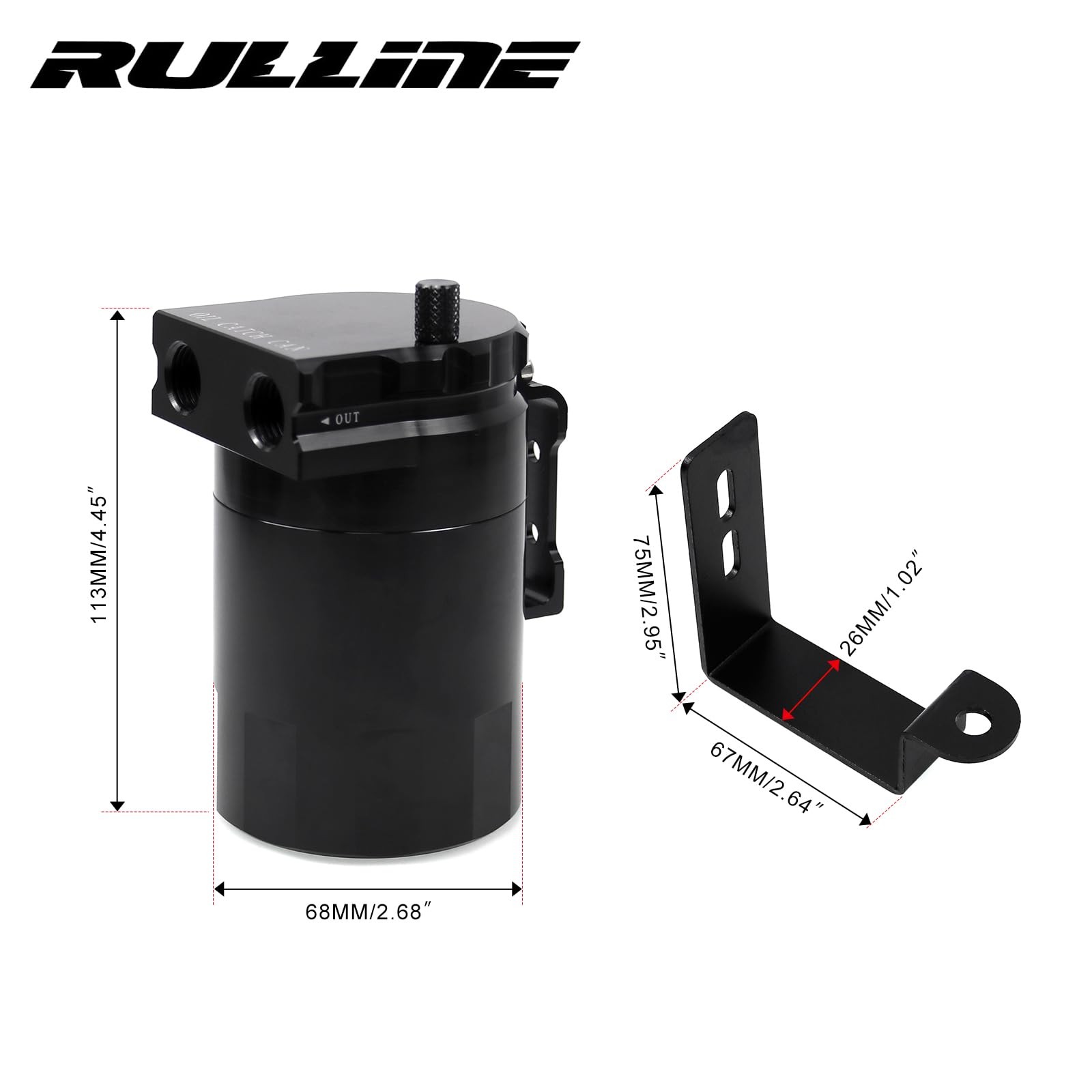 RULLINE Oil Catch Can Compatible with 2014-2018 Chevy Silverado 1500 Basic