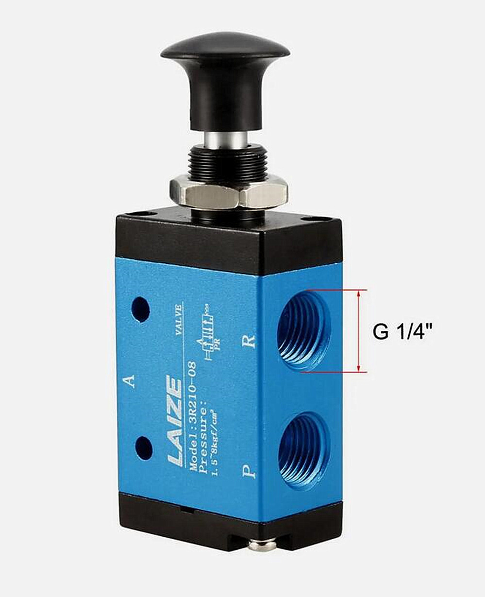 1x Manual Hand Pull Push Solenoid Valve 2 Position 3 Way Pneumatic G 1/4″ Thread