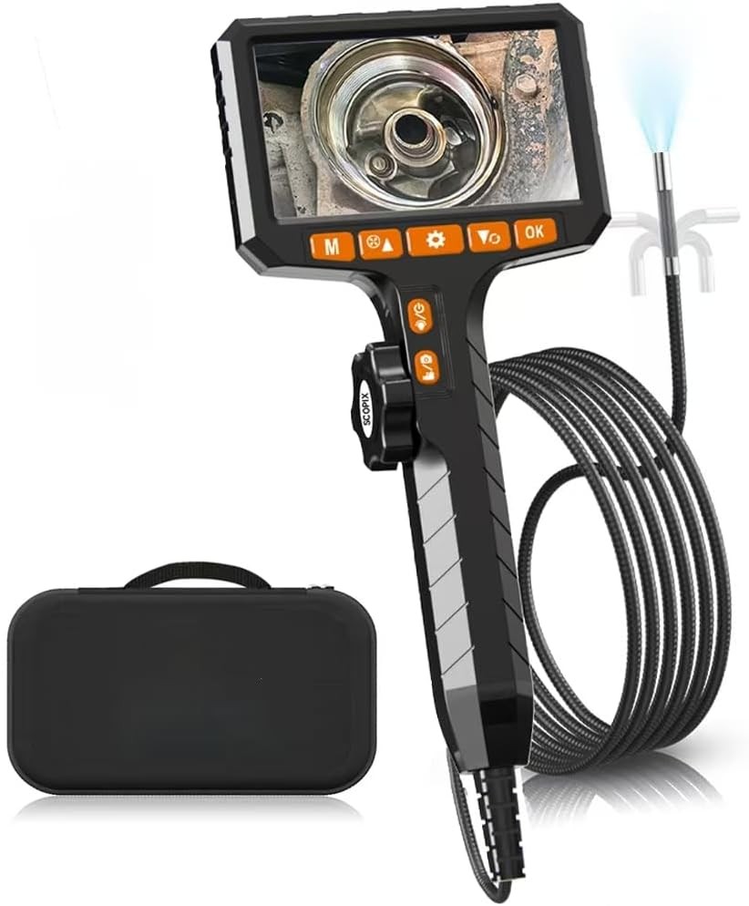 3.3ft 1080P HD Articulating Borescope Camera with 0.24 Inch Probe and Light