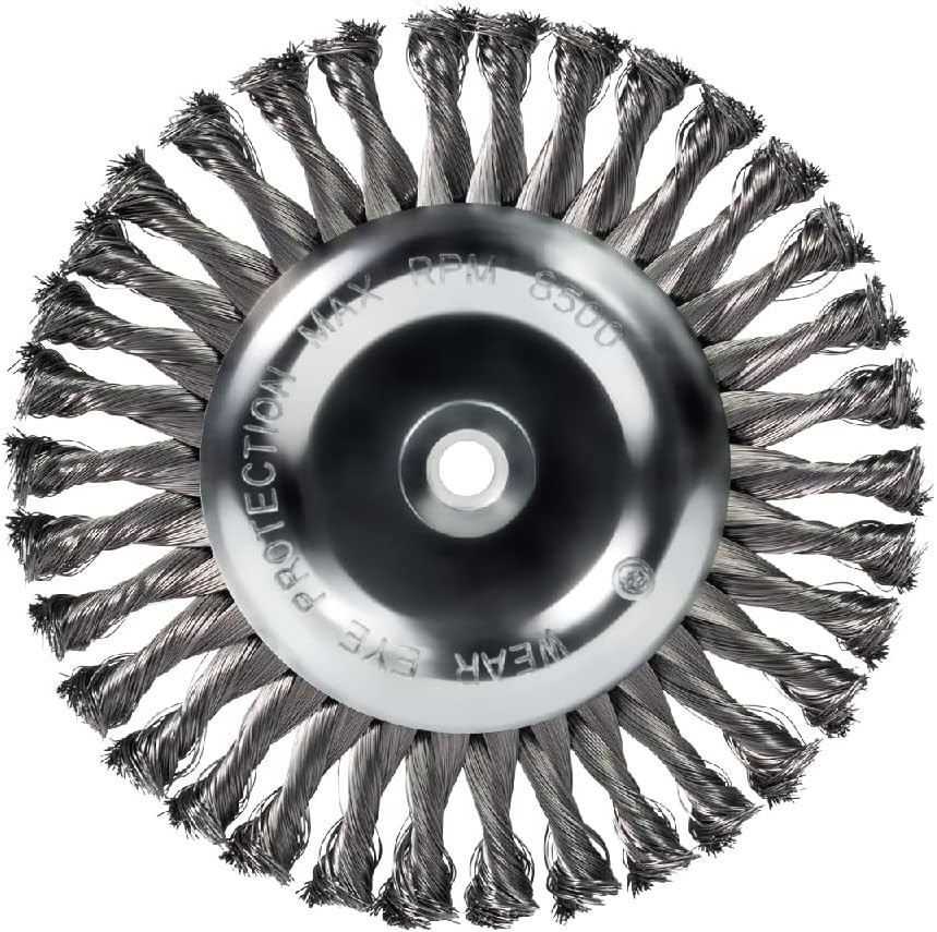 Abrasive Knot Wire Wheel 8 Inch Carbon Steel Heavy Duty for Metal Surface