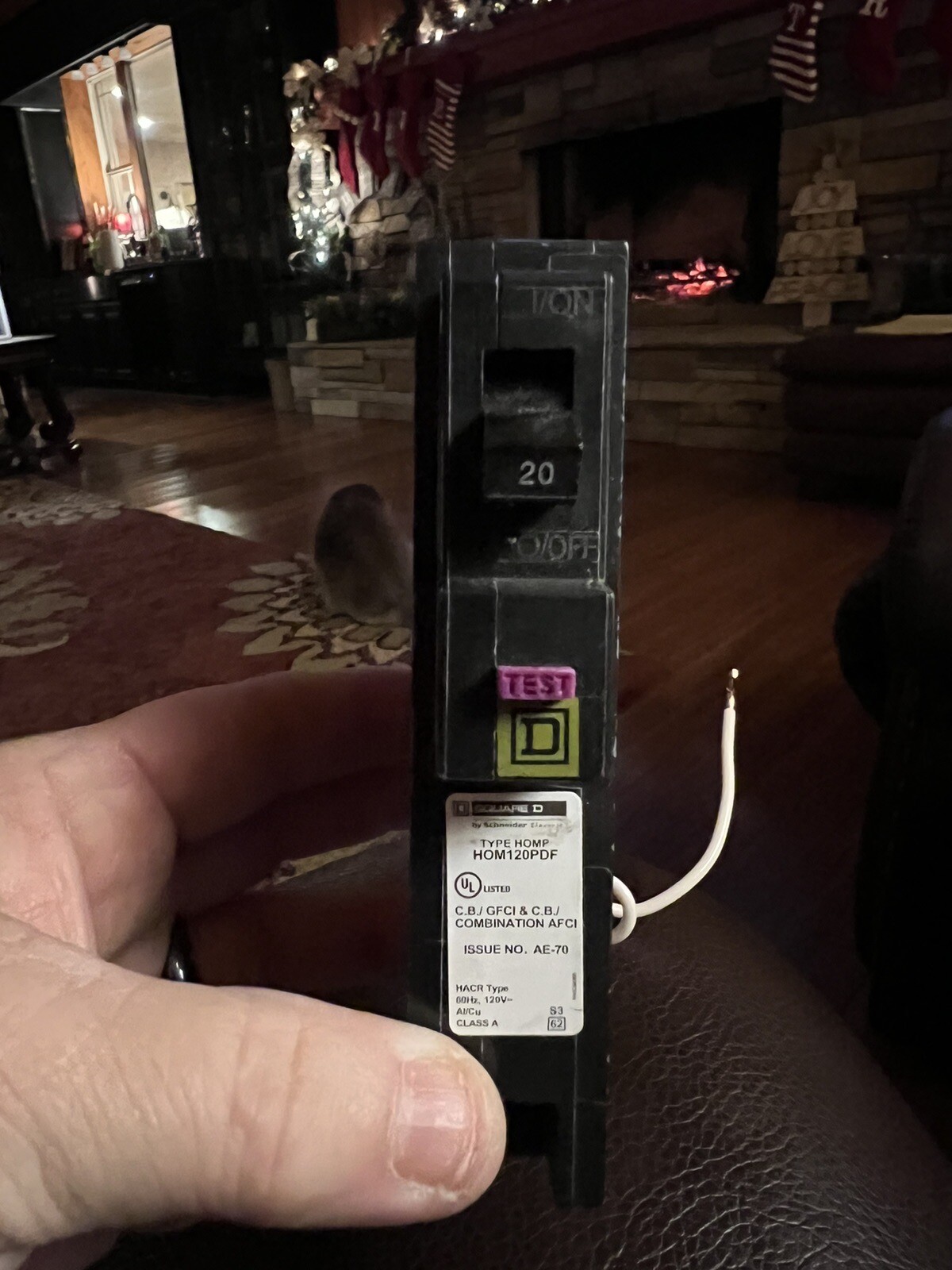 Square D HOM120PDF 120V 20A Single-Pole Circuit Breaker