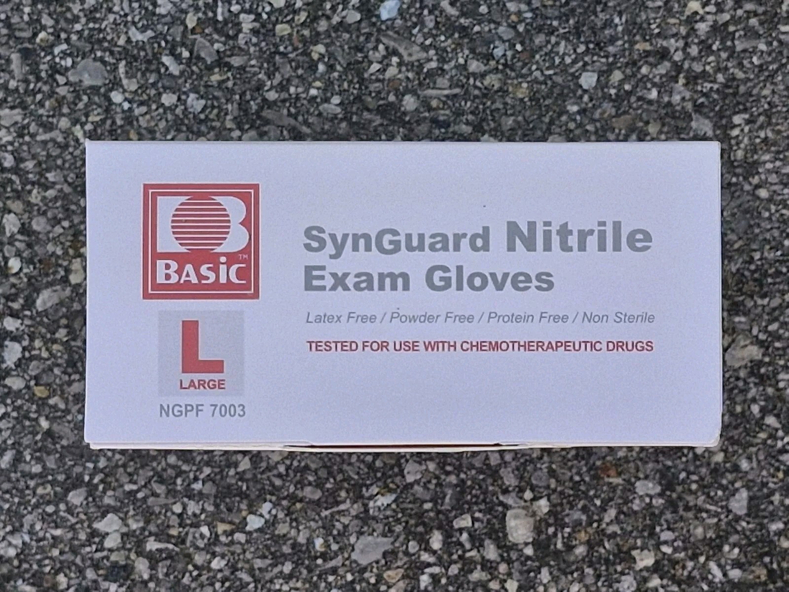 Synguard Nitrile Exam Gloves NGPF-7003, Case of 10 Boxes, 1000-Piece, Large Size