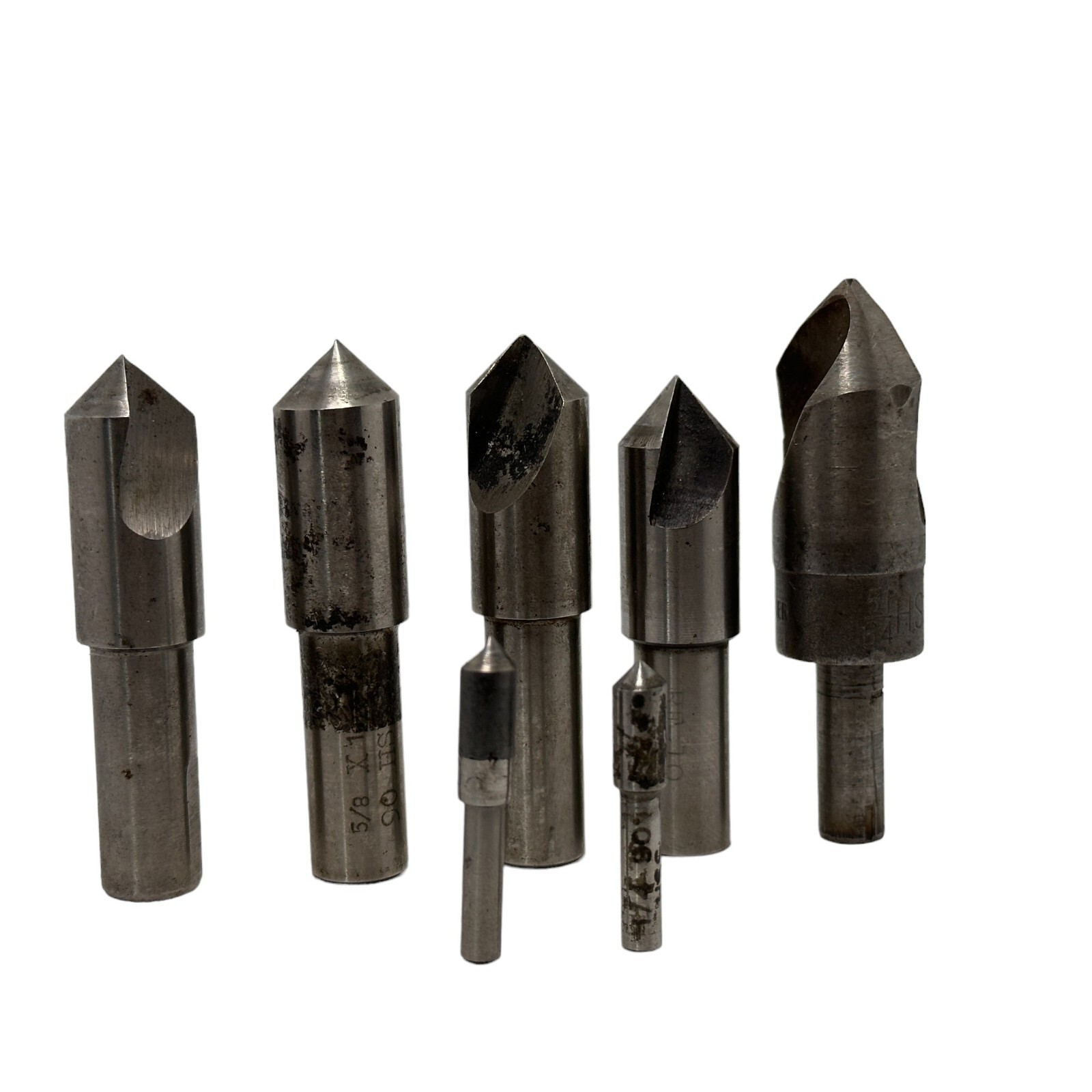 Lot of 7 Countersinks 5/8″-82 Degrees , 5/8″-90 Degrees , 1/4″ 90 Degrees