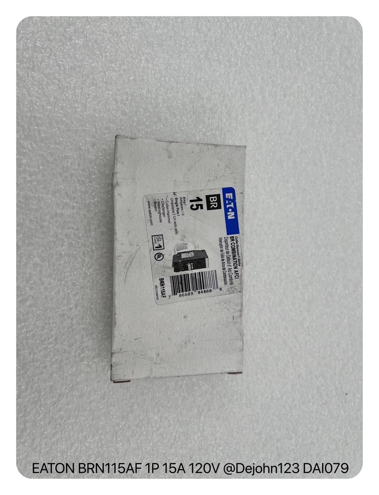 BRN115AF ~ Eaton BRN115AF 15A 1P 120/240V 10 kAIC Combination AFCI ~ Surplus