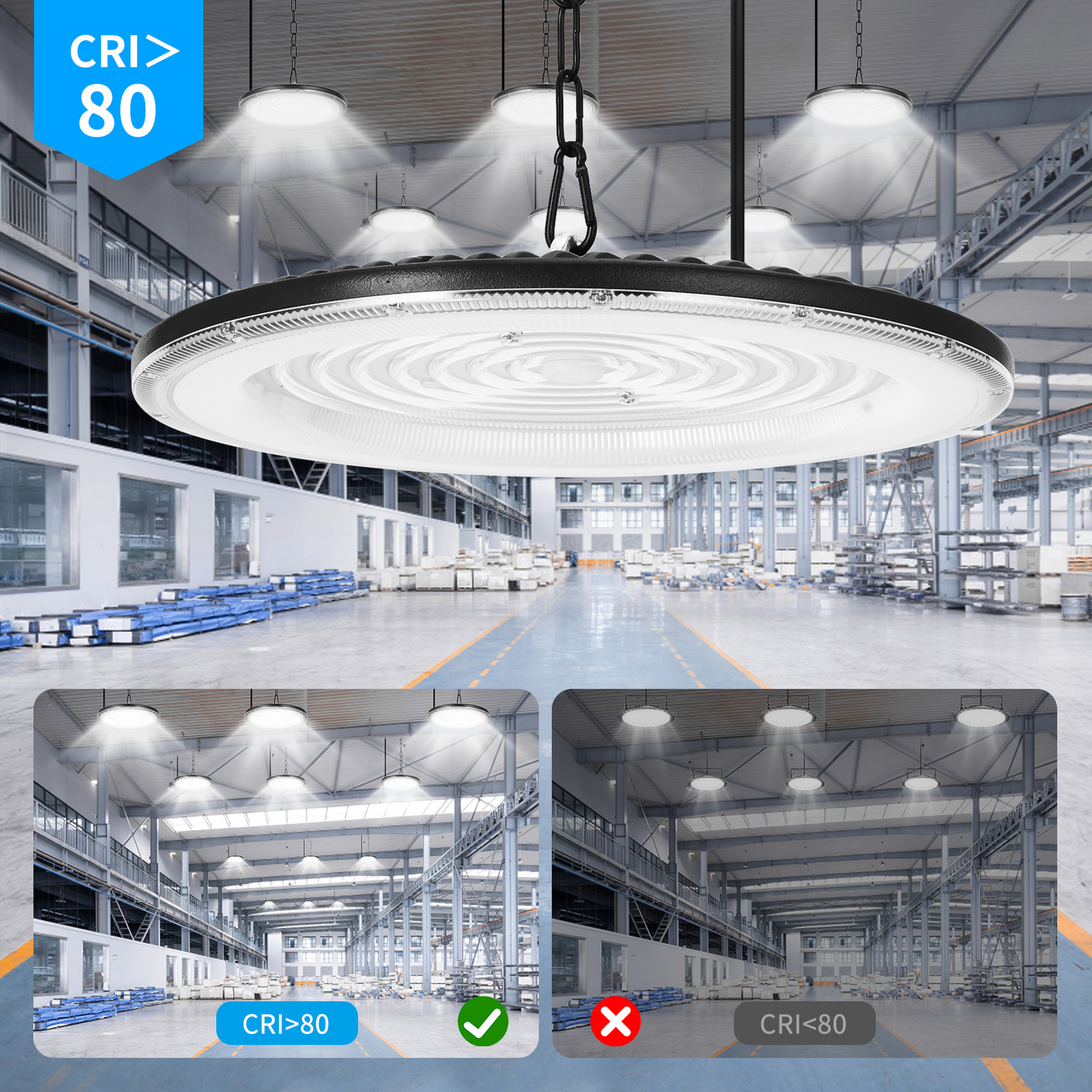 10 Pack 300W Led UFO High Bay Light 300 Watts Commercial Factory Warehouse Light