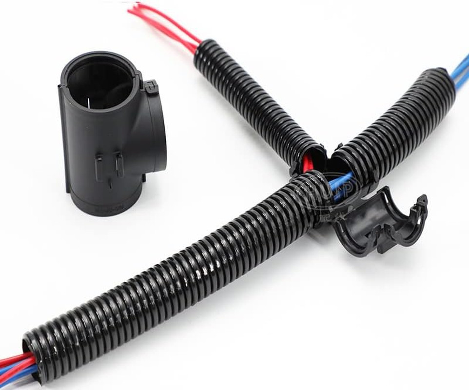 Wire Loom Tee Connector Openable Convolute Tubing T Fitting for 1/2″ Conduit (5-