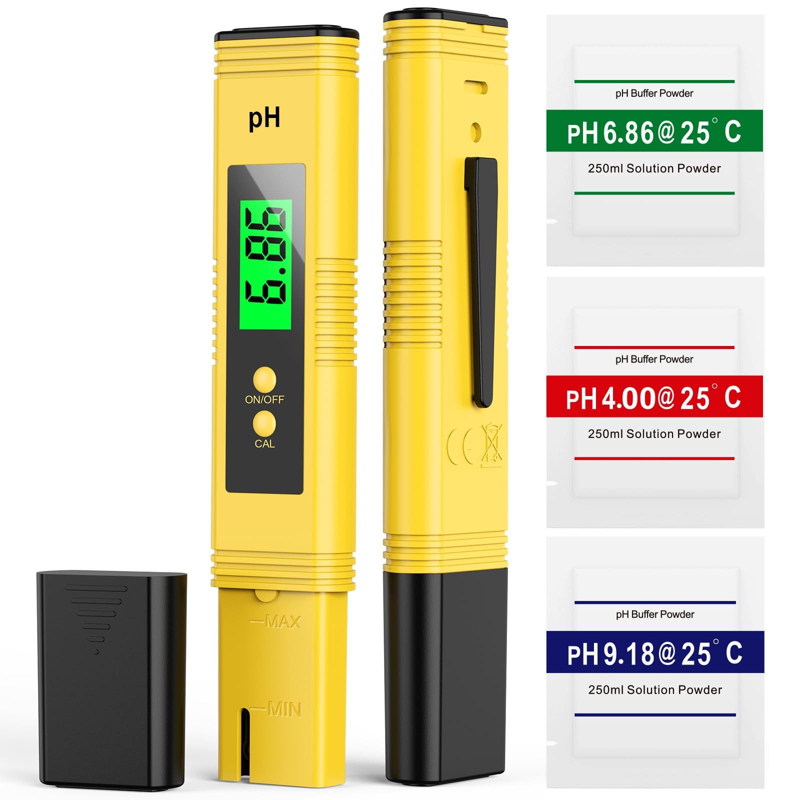 2025 All-New pH Meter for Water – High Accuracy Digital Yellow, Yellow