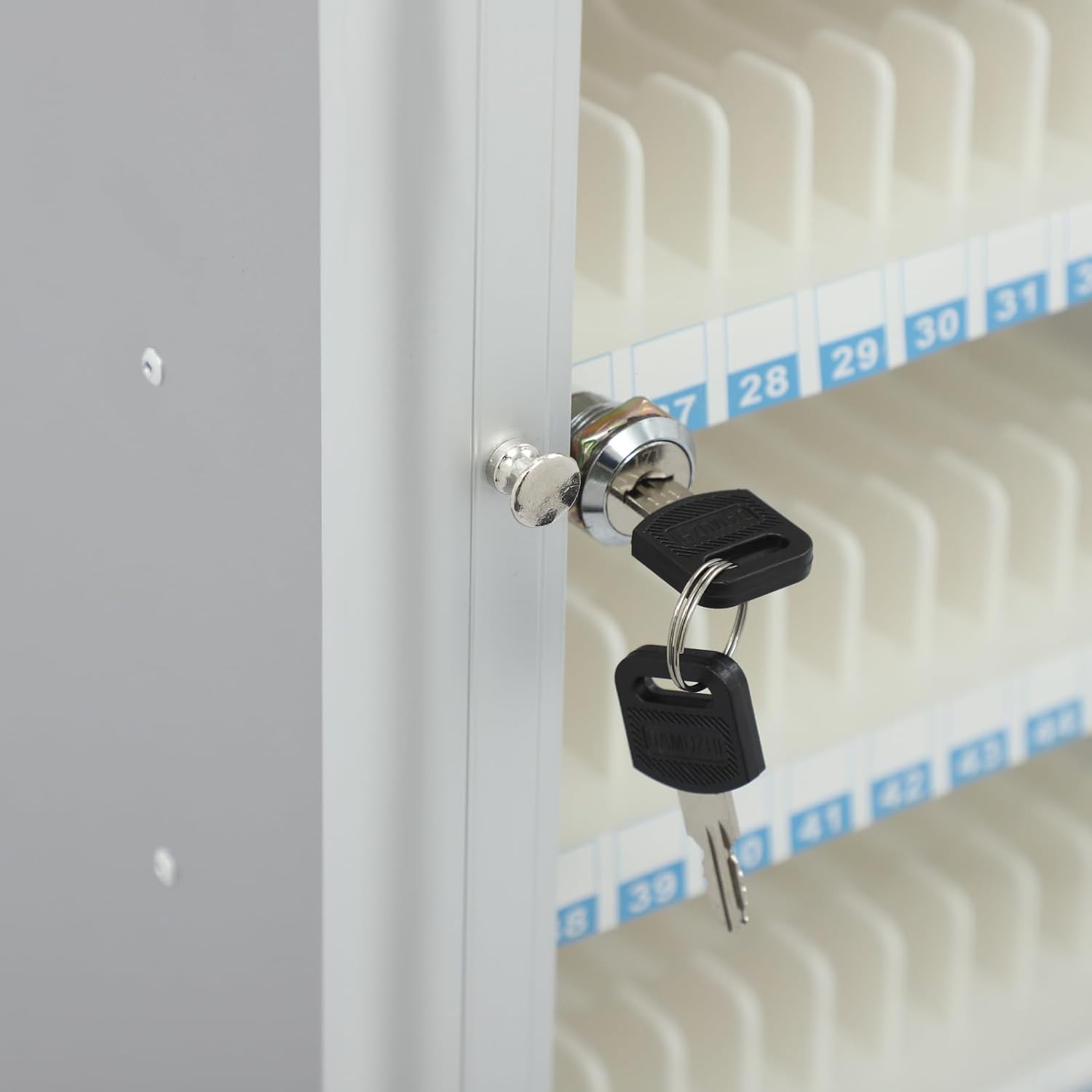 72 Slots Cell Phone Locker Box Cell Phone Lockers Storage Cabinet White