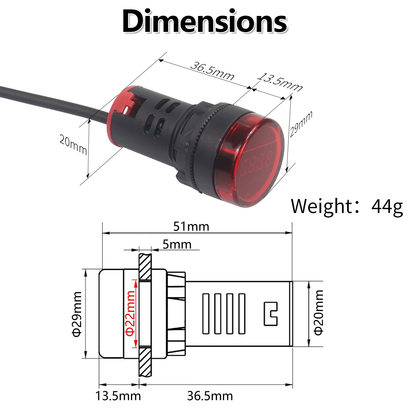 Mini Digital DC 8-24V Tachometer Motor Speed Meter Proximity Switch Sensor NPN