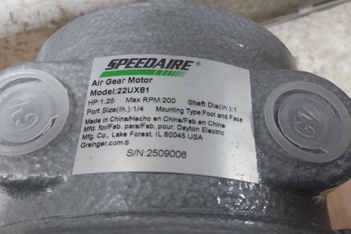 Speedaire 22UX81 1.25 HP 200 RPM 60 Max CFM 80 Max PSI Air Gearmotor